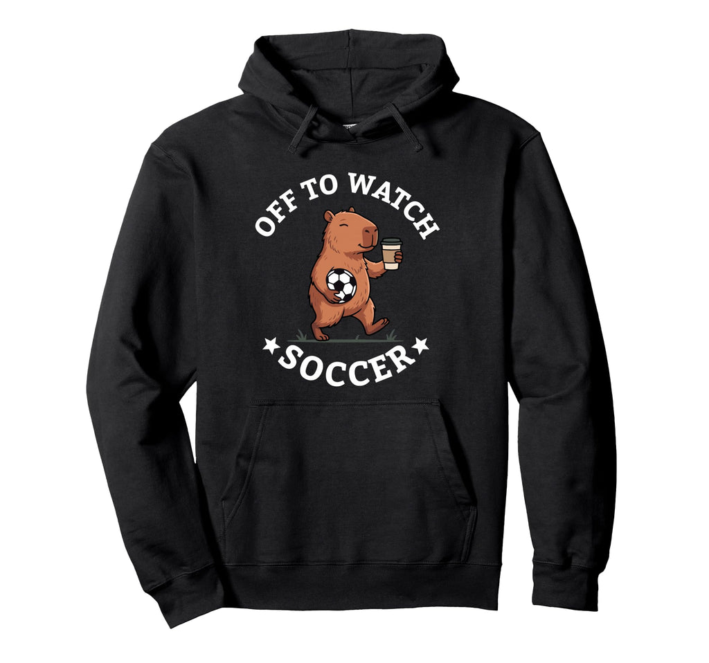 Off To Watch Soccer Mom Funny Hoodie - Minimalist Print for Adults - T-Shirt, Sweatshirt, Hoodie
