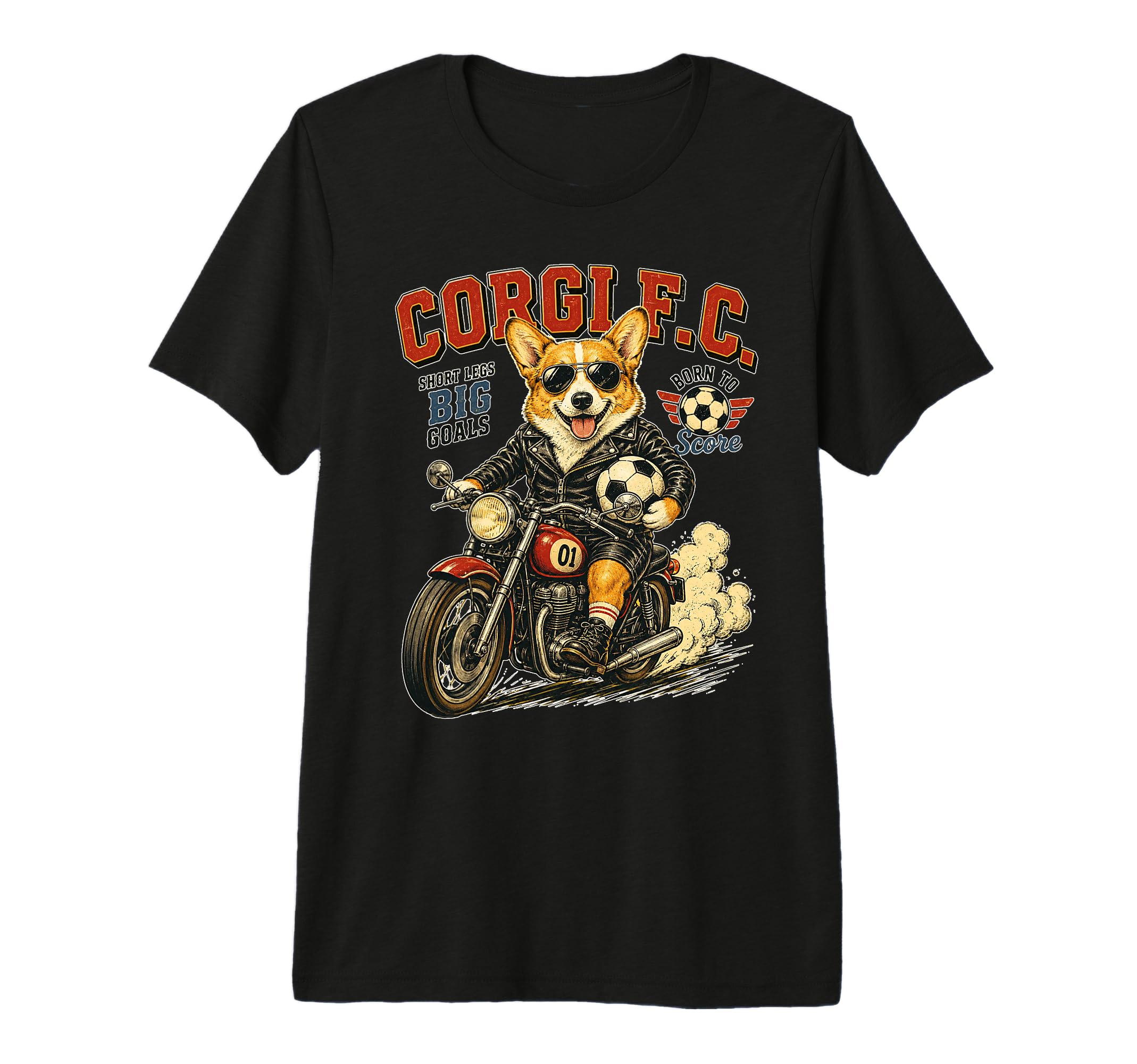 Pembroke Welsh Corgi Motorbike T-Shirt - Casual Everyday Wear for Adults - T-Shirt, Sweatshirt, Hoodie
