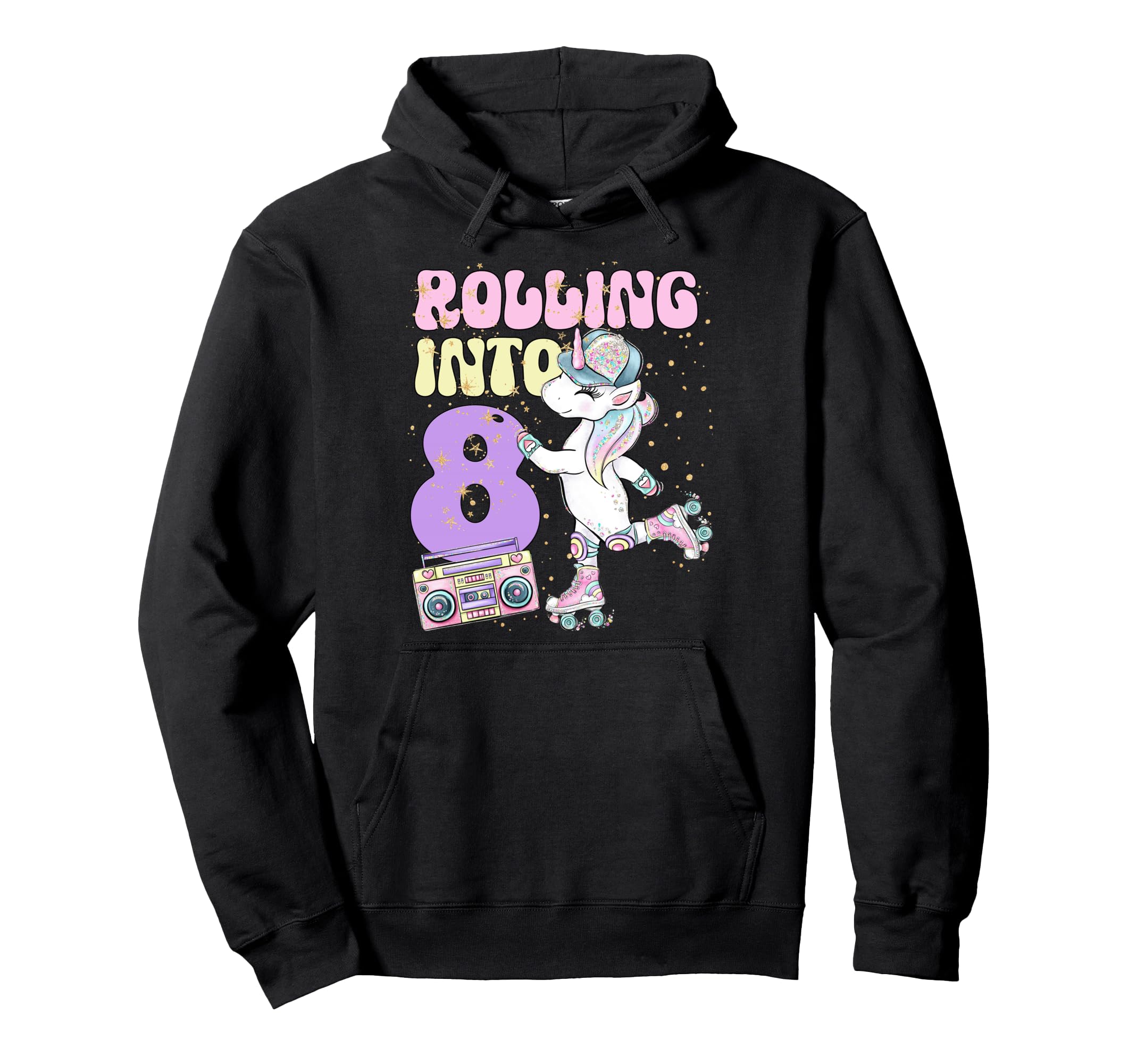 8Th Birthday Roller Skate Party Hoodie - Streetwear Style Men Women - T-Shirt, Sweatshirt, Hoodie