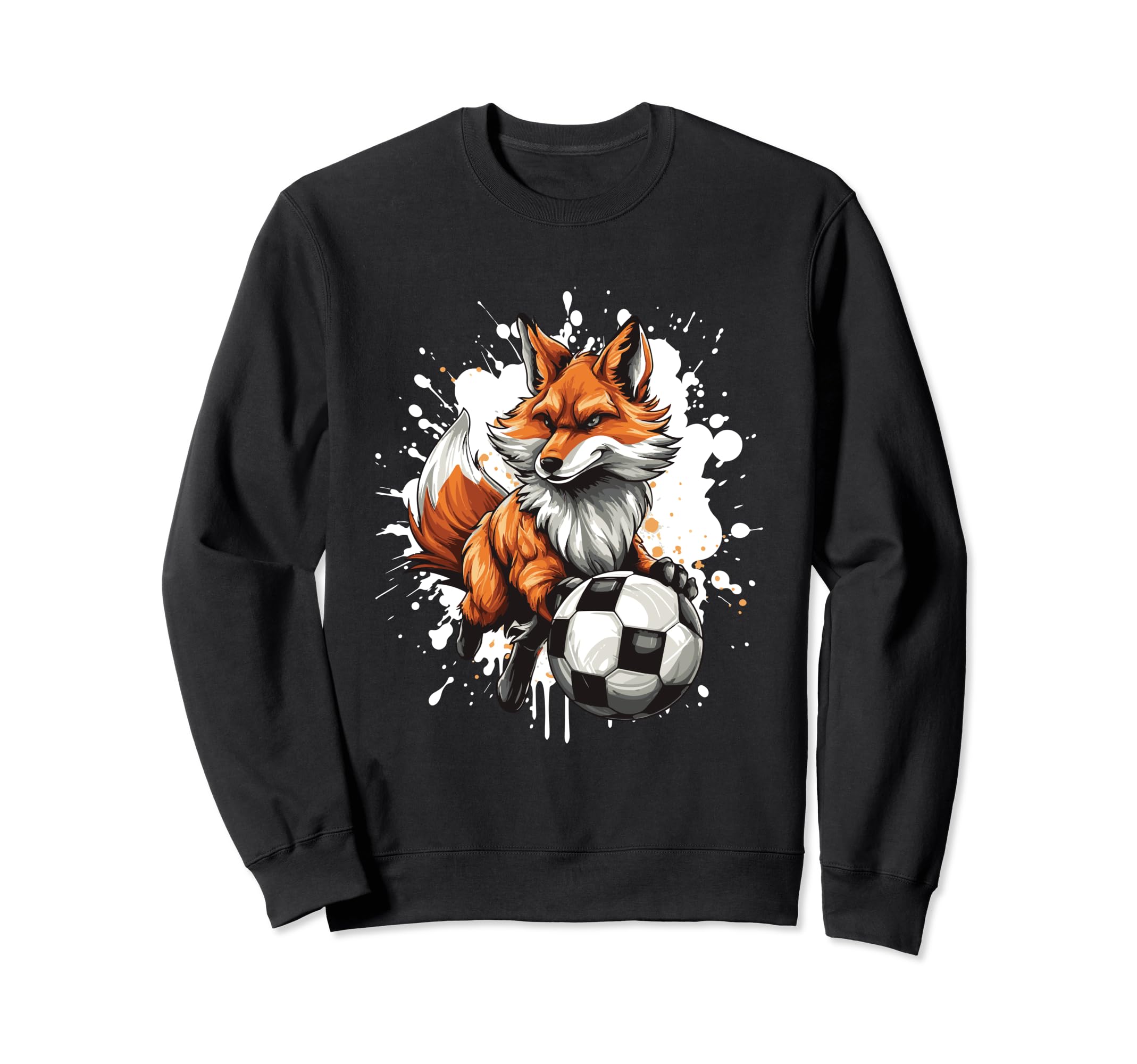 Fox Playing Soccer Funny Animal Sweatshirt - Custom Art Print Unisex - T-Shirt, Sweatshirt, Hoodie