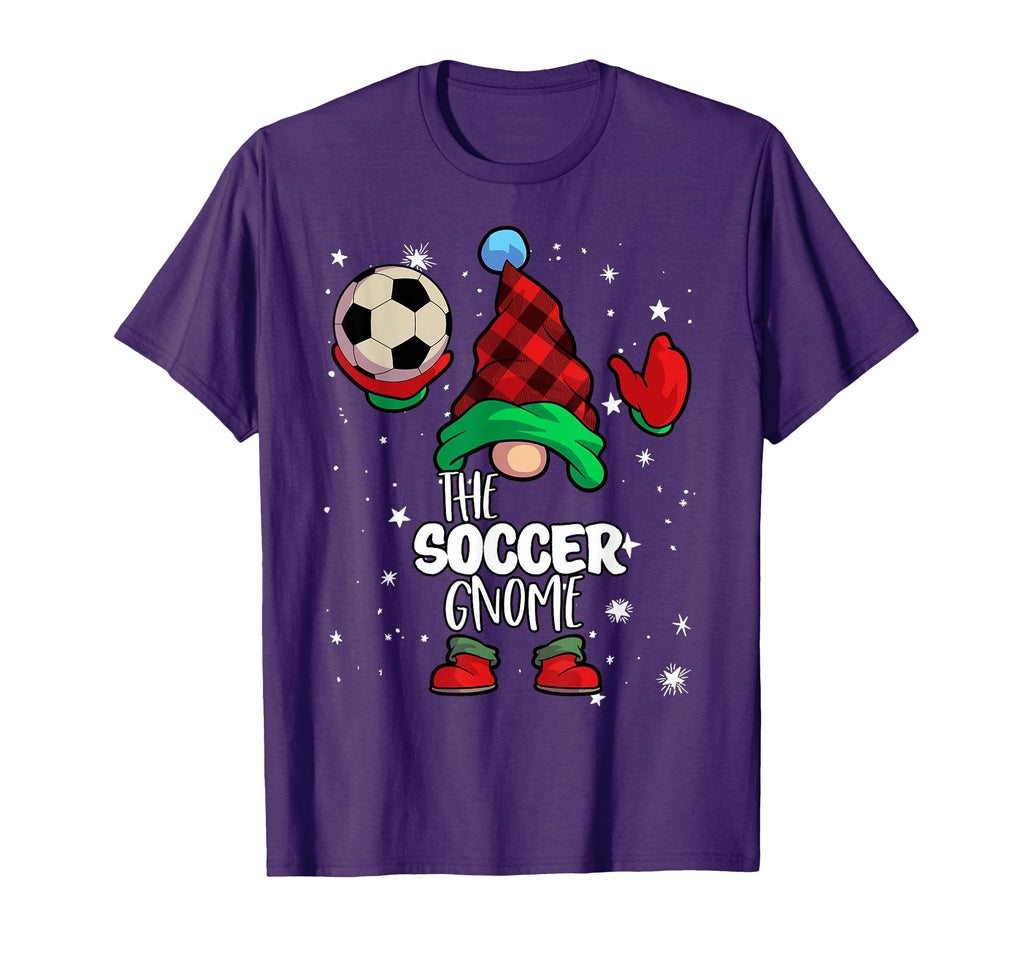 Soccer Gnome Red Buffalo Plaid Matching T-Shirt - Custom Art Print Unisex - T-Shirt, Sweatshirt, Hoodie