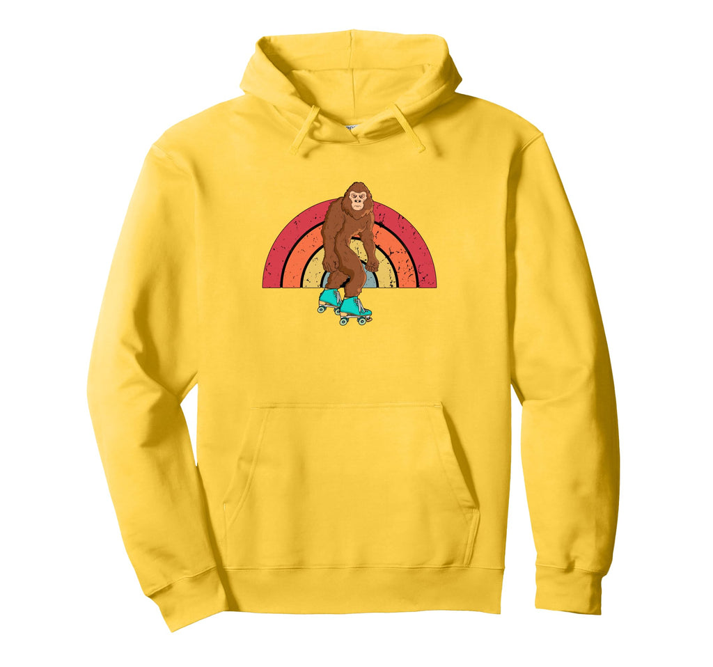 Roller Skating Bigfoot 80S Sasquatch Hoodie - Fun Novelty Design Men Women - T-Shirt, Sweatshirt, Hoodie