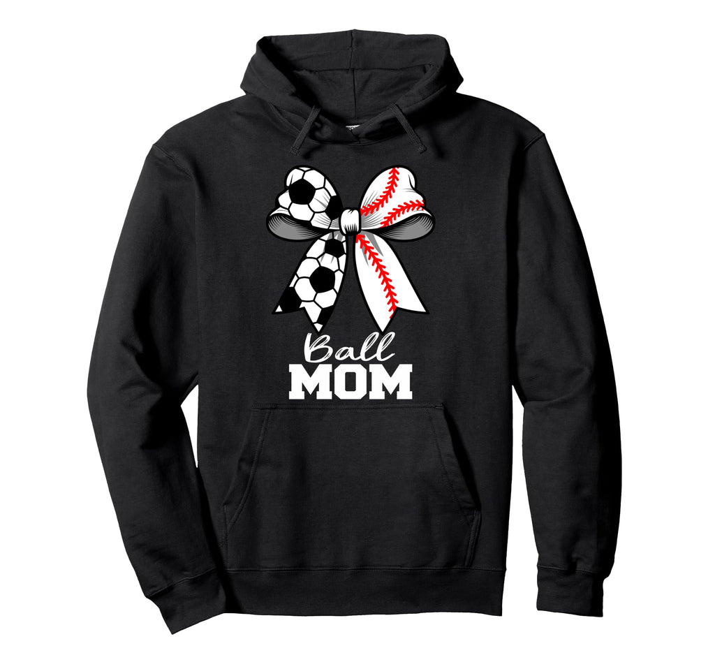Ball Mom Soccer Baseball Mom Coquette Hoodie - Novelty Apparel for Adults - T-Shirt, Sweatshirt, Hoodie