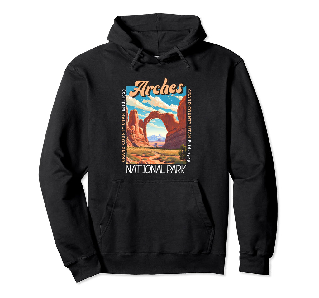 Arches National Park Utah Distressed Hoodie - Unique Graphic Unisex - T-Shirt, Sweatshirt, Hoodie