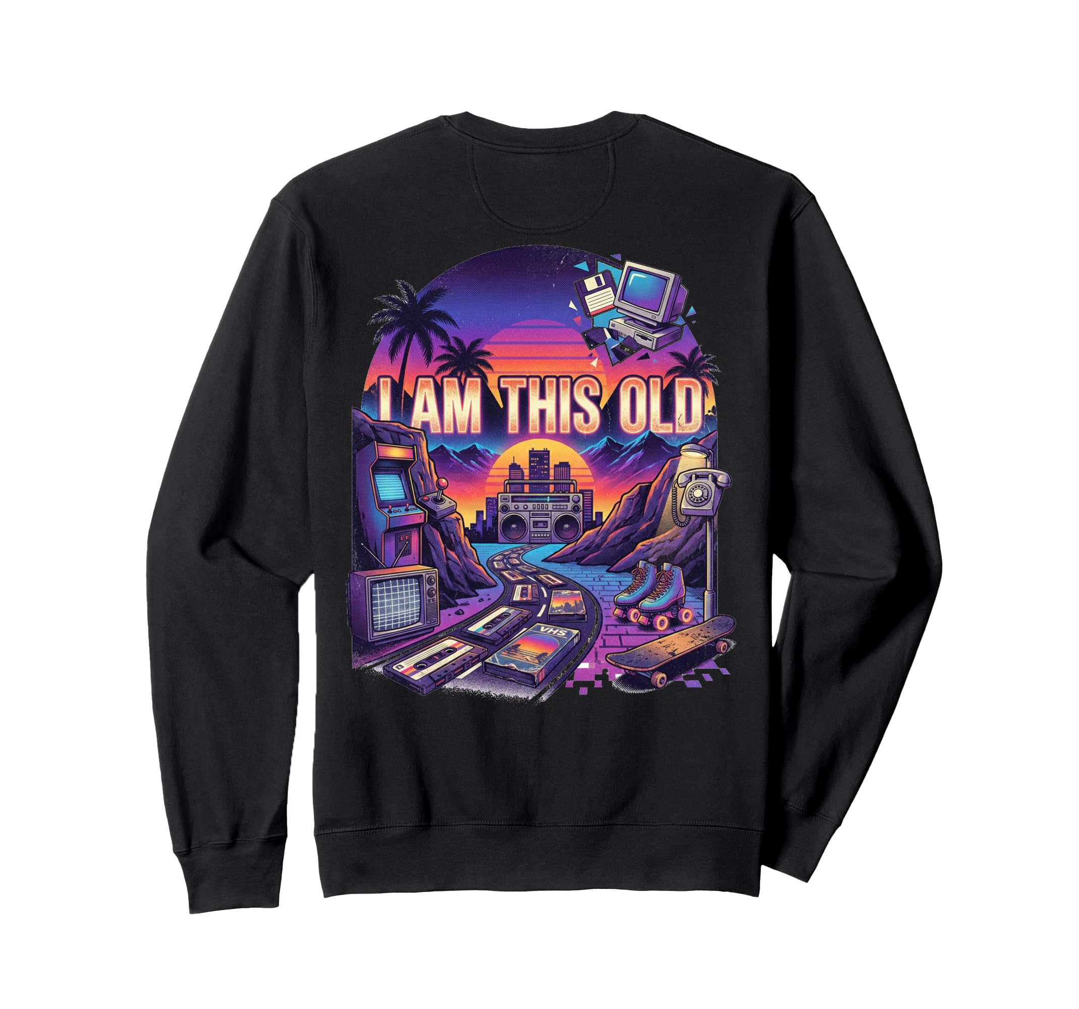Synthwave 80S 90S Nostalgia 1980S Sweatshirt - Unique Graphic Unisex - T-Shirt, Sweatshirt, Hoodie