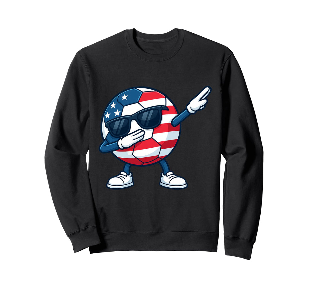 Dabbing Soccer American Ball Sweatshirt - Aesthetic Graphic for Adults - T-Shirt, Sweatshirt, Hoodie