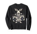 Hip Hop Easter Bunny Boombox Rabbit Sweatshirt - Novelty Apparel Unisex - T-Shirt, Sweatshirt, Hoodie