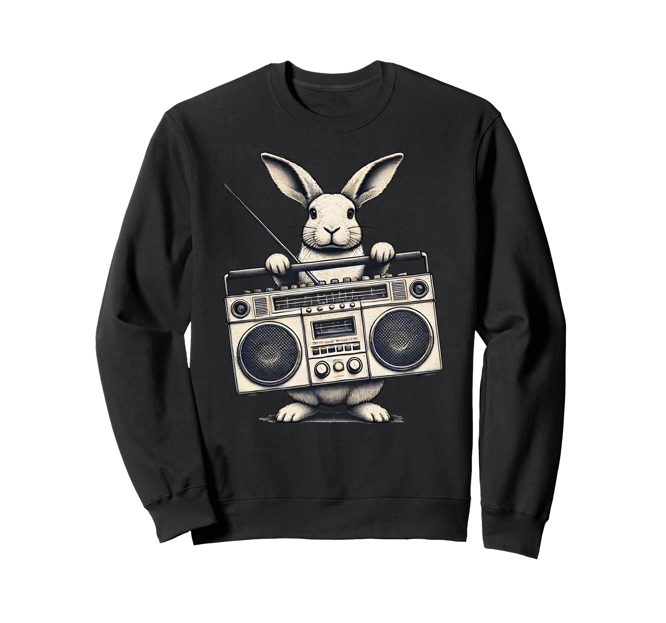 Hip Hop Easter Bunny Boombox Rabbit Sweatshirt - Novelty Apparel Unisex - T-Shirt, Sweatshirt, Hoodie