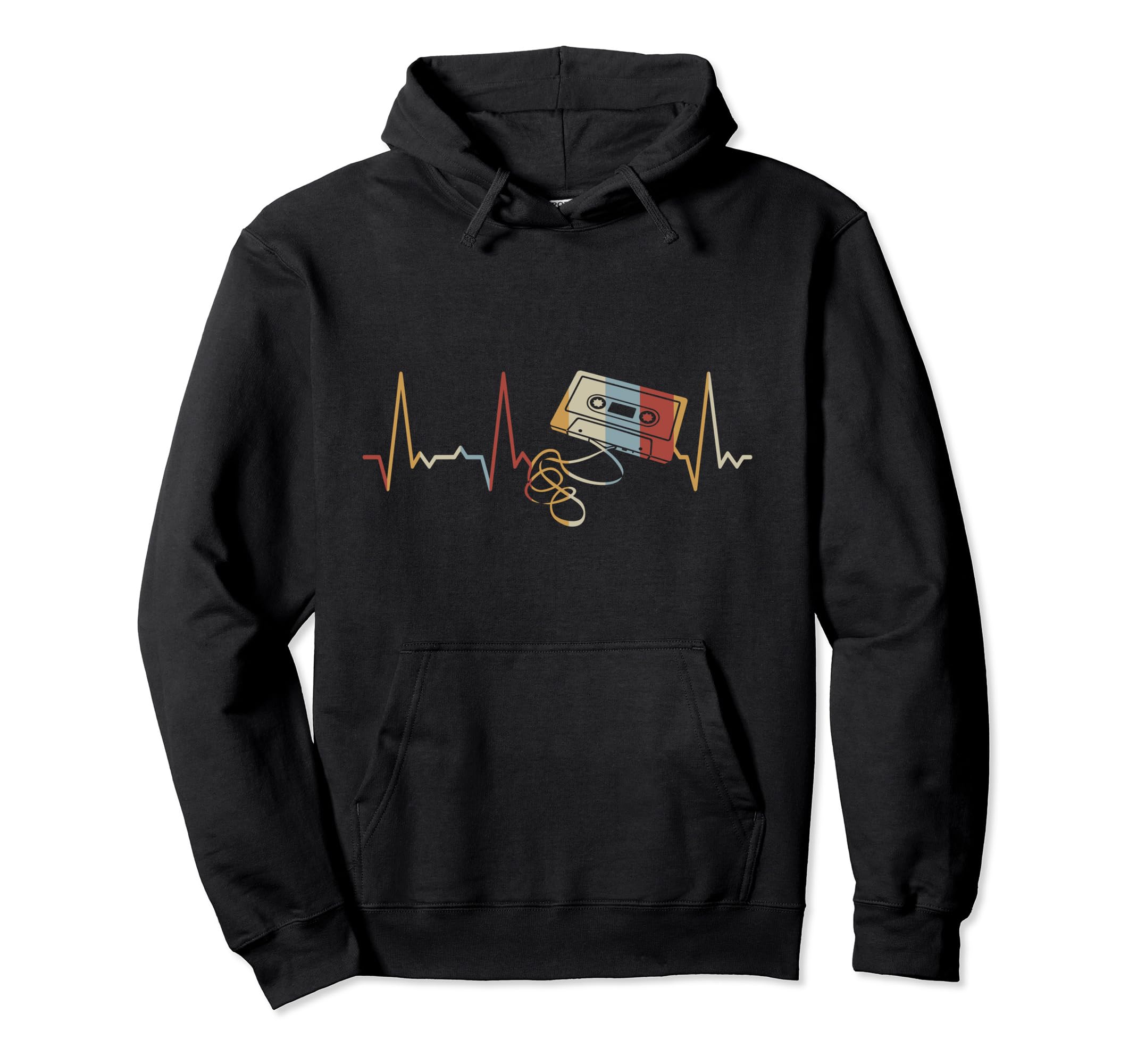 Heartbeat Cassette Tape Hoodie - Streetwear Style Unisex - T-Shirt, Sweatshirt, Hoodie