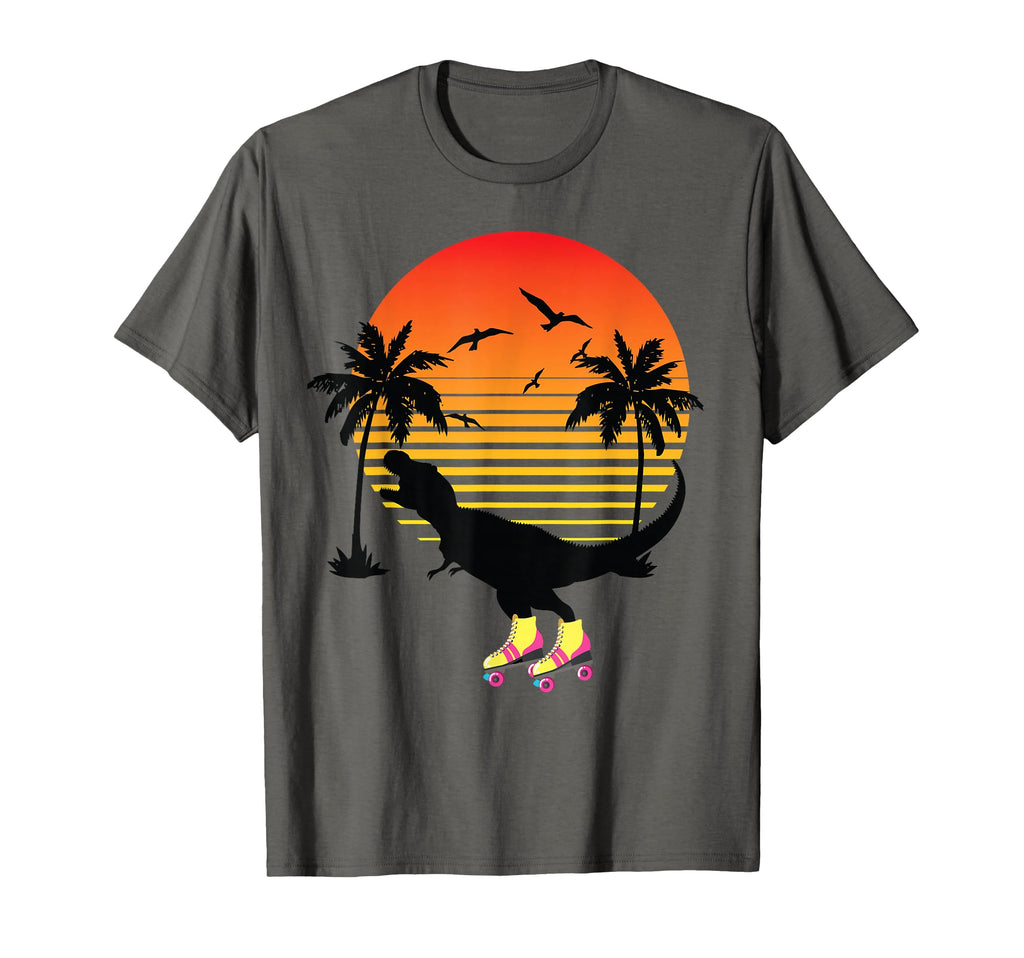 Trex Roller Skates 70S 80S Dinosaur Palm T-Shirt - Unique Graphic Unisex - T-Shirt, Sweatshirt, Hoodie