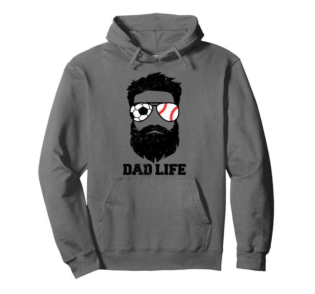 Soccer Baseball Dad Messy Hair Beard Hoodie - Streetwear Style for Adults - T-Shirt, Sweatshirt, Hoodie