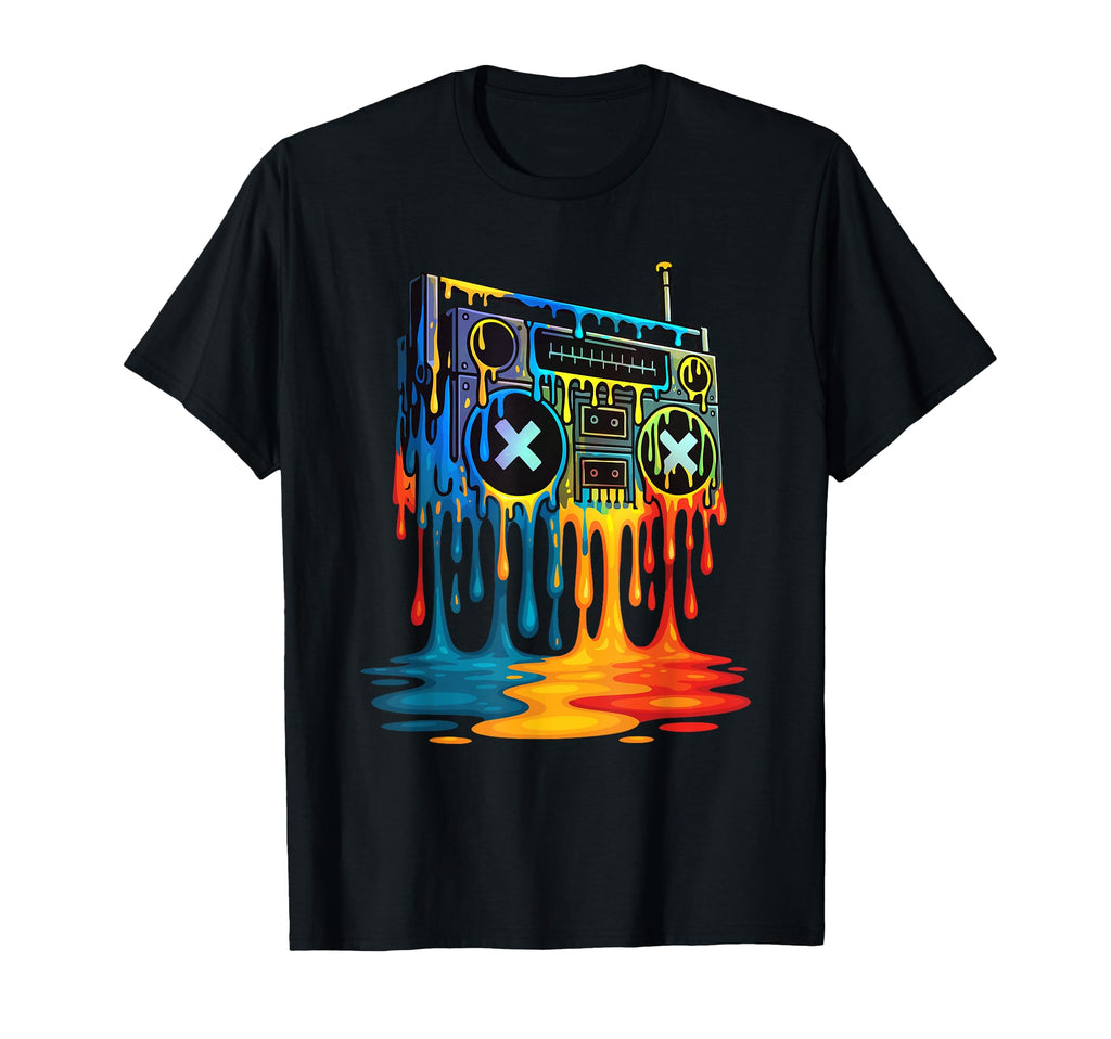 Dripping Paint Boombox 80S 90S Old T-Shirt - Streetwear Style Men Women - T-Shirt, Sweatshirt, Hoodie
