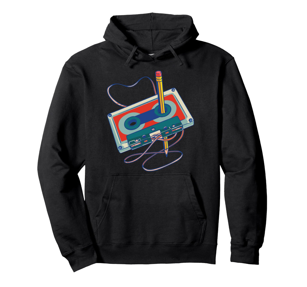 Record Song Lyrics Radio Cassette Hoodie - Minimalist Print Unisex - T-Shirt, Sweatshirt, Hoodie