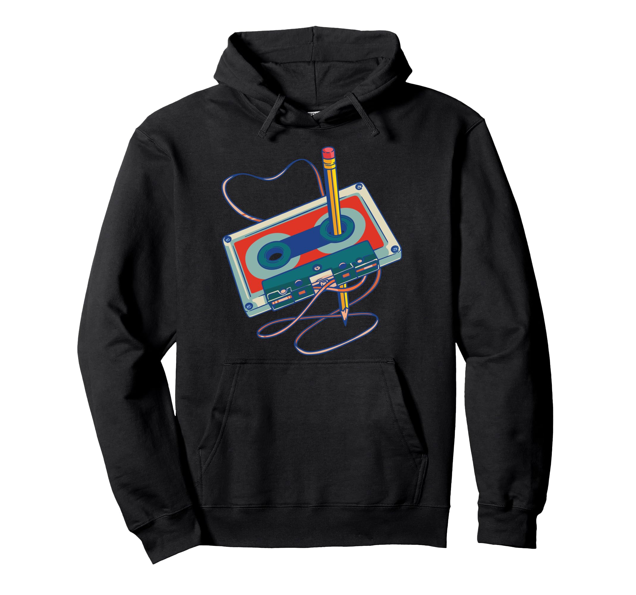 Record Song Lyrics Radio Cassette Hoodie - Minimalist Print Unisex - T-Shirt, Sweatshirt, Hoodie