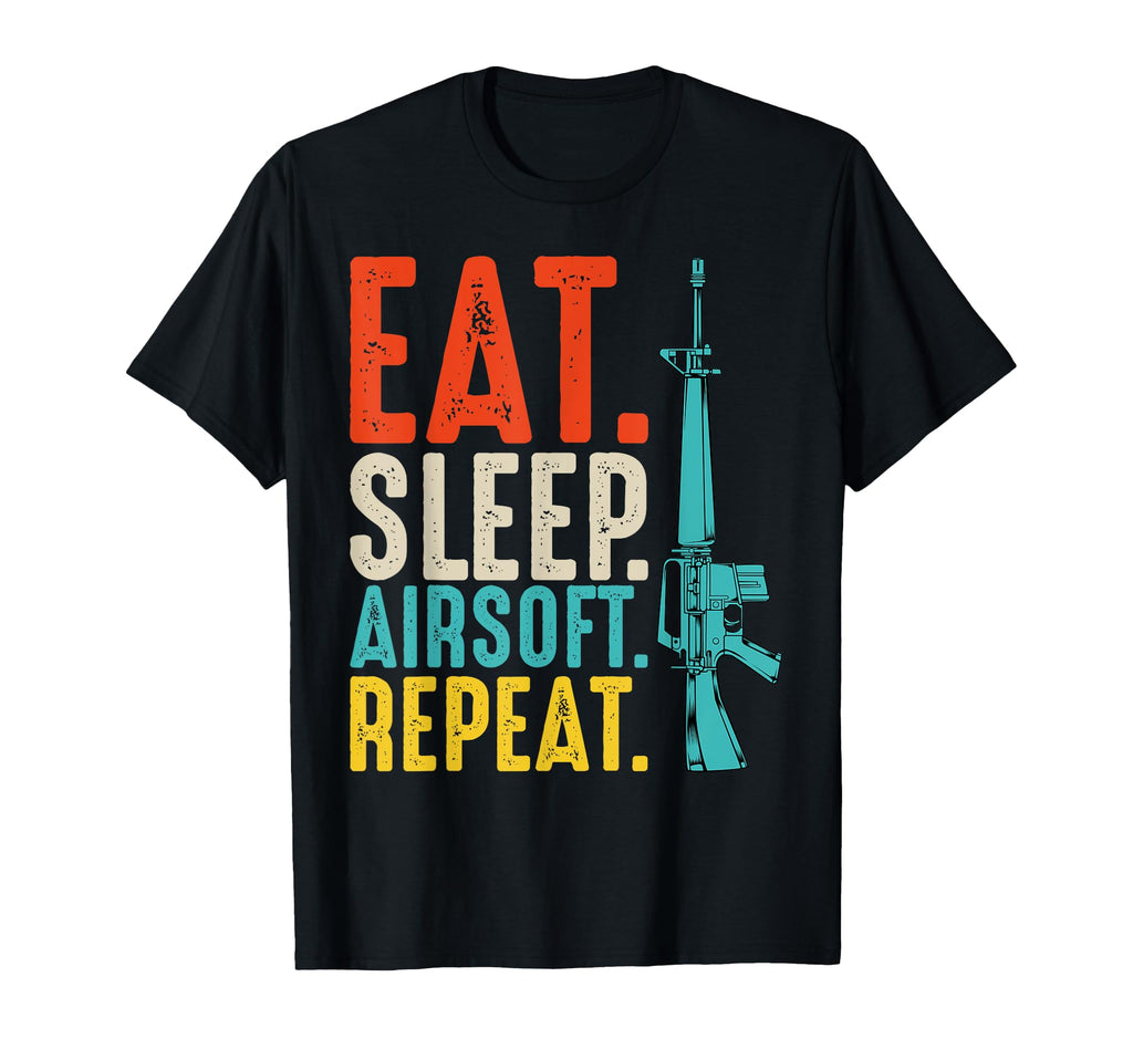 Eat Sleep Airsoft Repeat Team Sport Pitch T-Shirt - Novelty Apparel Unisex - T-Shirt, Sweatshirt, Hoodie