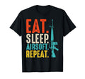 Eat Sleep Airsoft Repeat Team Sport Pitch T-Shirt - Novelty Apparel Unisex - T-Shirt, Sweatshirt, Hoodie
