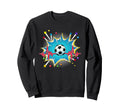 Soccer Pop Art Comic Heartbeat Sweatshirt - Aesthetic Graphic for Adults - T-Shirt, Sweatshirt, Hoodie