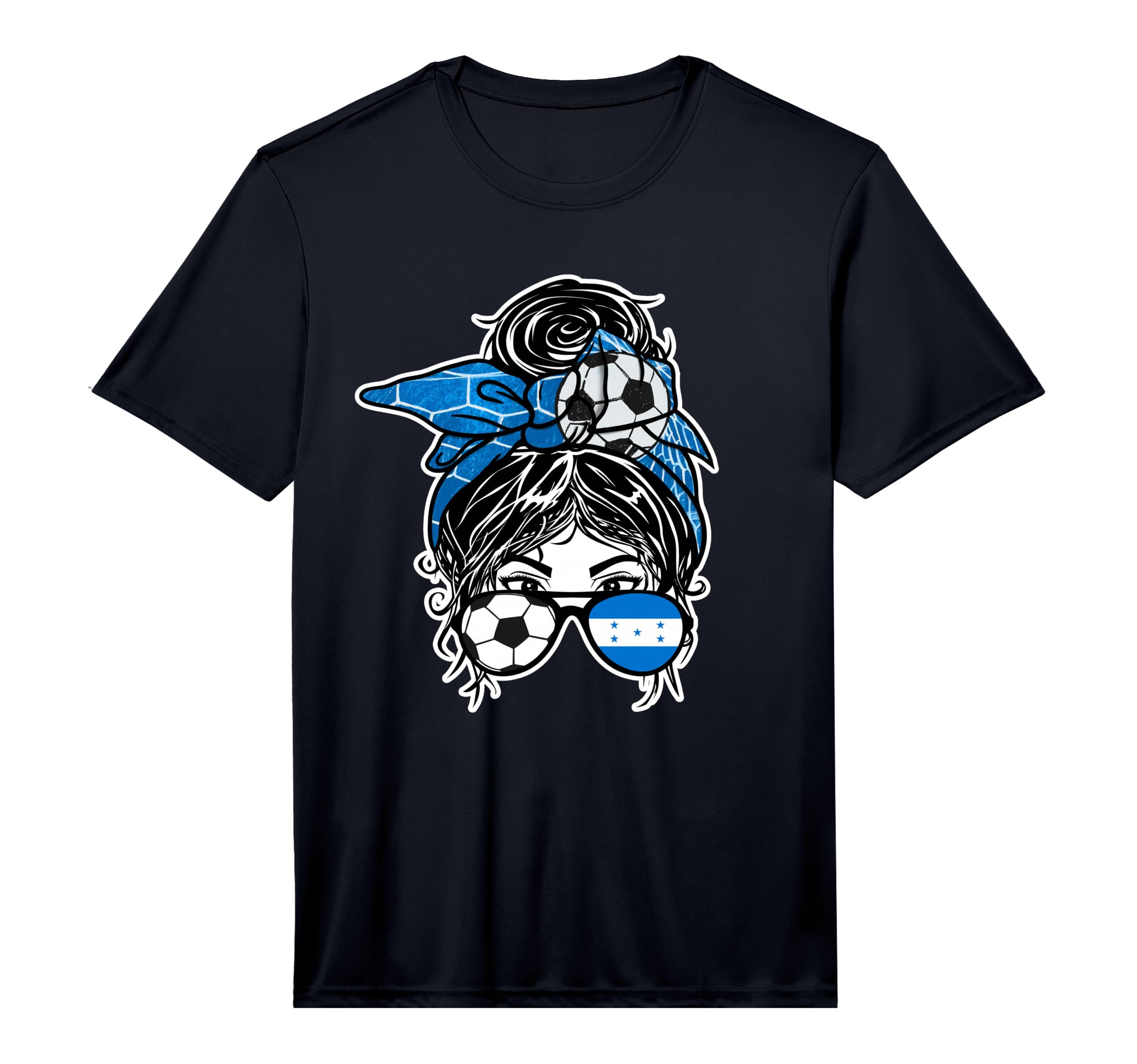 Messy Bun Hair Honduran Soccer T-Shirt - Aesthetic Graphic Men Women - T-Shirt, Sweatshirt, Hoodie