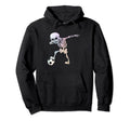 Dabbing Skeleton Halloween Soccer Hoodie - Aesthetic Graphic Men Women - T-Shirt, Sweatshirt, Hoodie