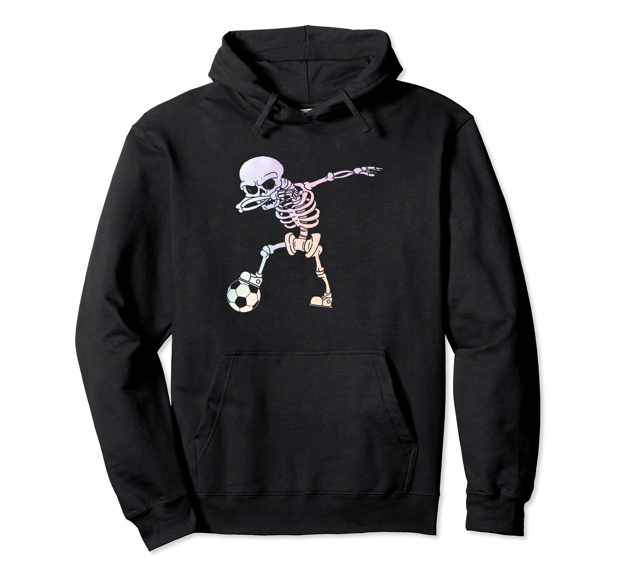 Dabbing Skeleton Halloween Soccer Hoodie - Aesthetic Graphic Men Women - T-Shirt, Sweatshirt, Hoodie