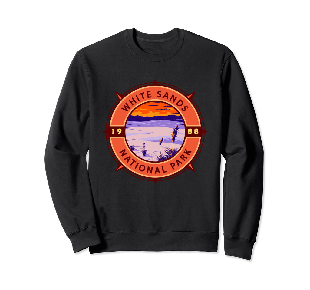White Sands National Park Compass Emblem Sweatshirt - Graphic Print Unisex - T-Shirt, Sweatshirt, Hoodie