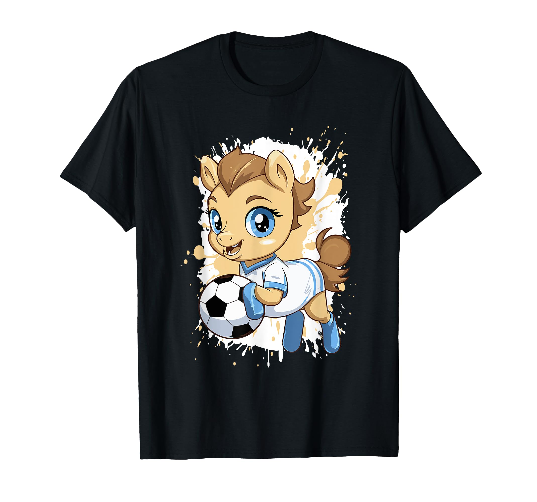 Horse Playing Soccer Comic Soccer Team T-Shirt - Graphic Print Unisex - T-Shirt, Sweatshirt, Hoodie
