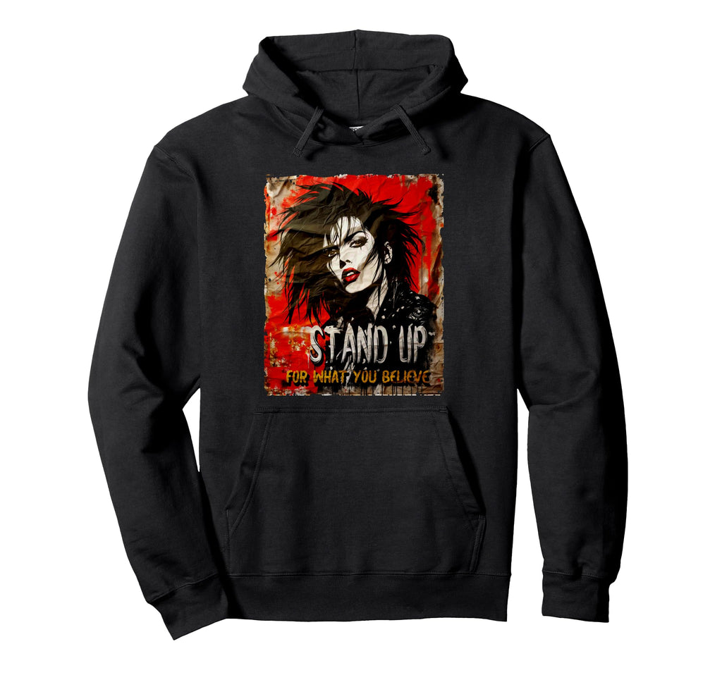 Punk 90S Grunge Distressed Street Art Hoodie - Minimalist Print Men Women - T-Shirt, Sweatshirt, Hoodie