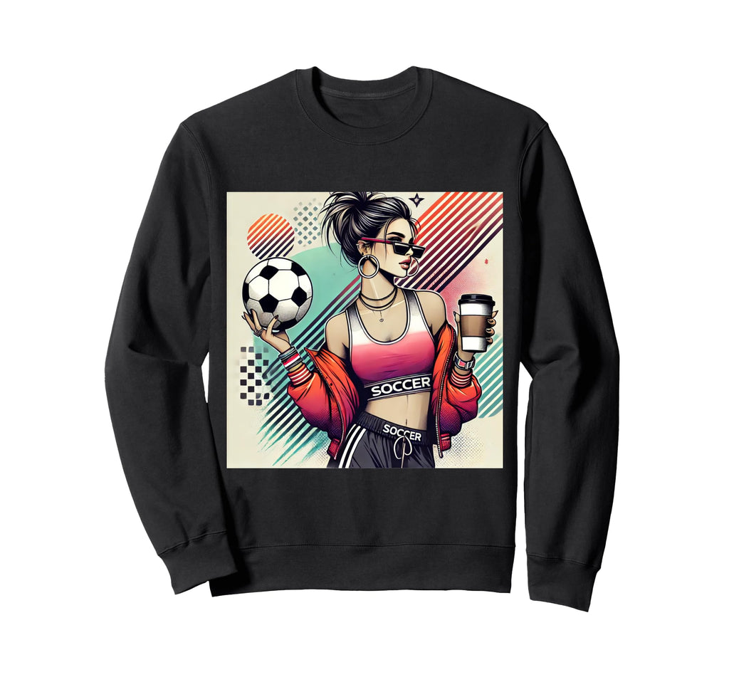 Hot Soccer Mom Stylish Soccer Sweatshirt - Casual Everyday Wear Men Women - T-Shirt, Sweatshirt, Hoodie