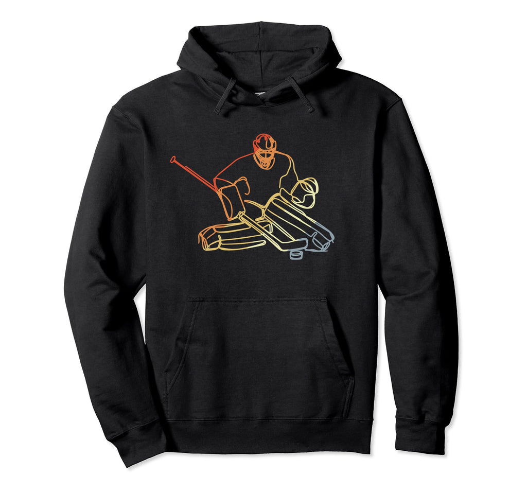 Ice Hockey Goalkeeper Drawing Hoodie - Unique Graphic Men Women - T-Shirt, Sweatshirt, Hoodie