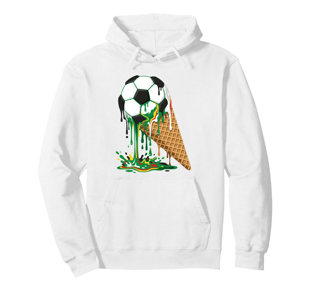 Soccer Ice Cream Dripping Ball Waffle Hoodie - Streetwear Style for Adults - T-Shirt, Sweatshirt, Hoodie