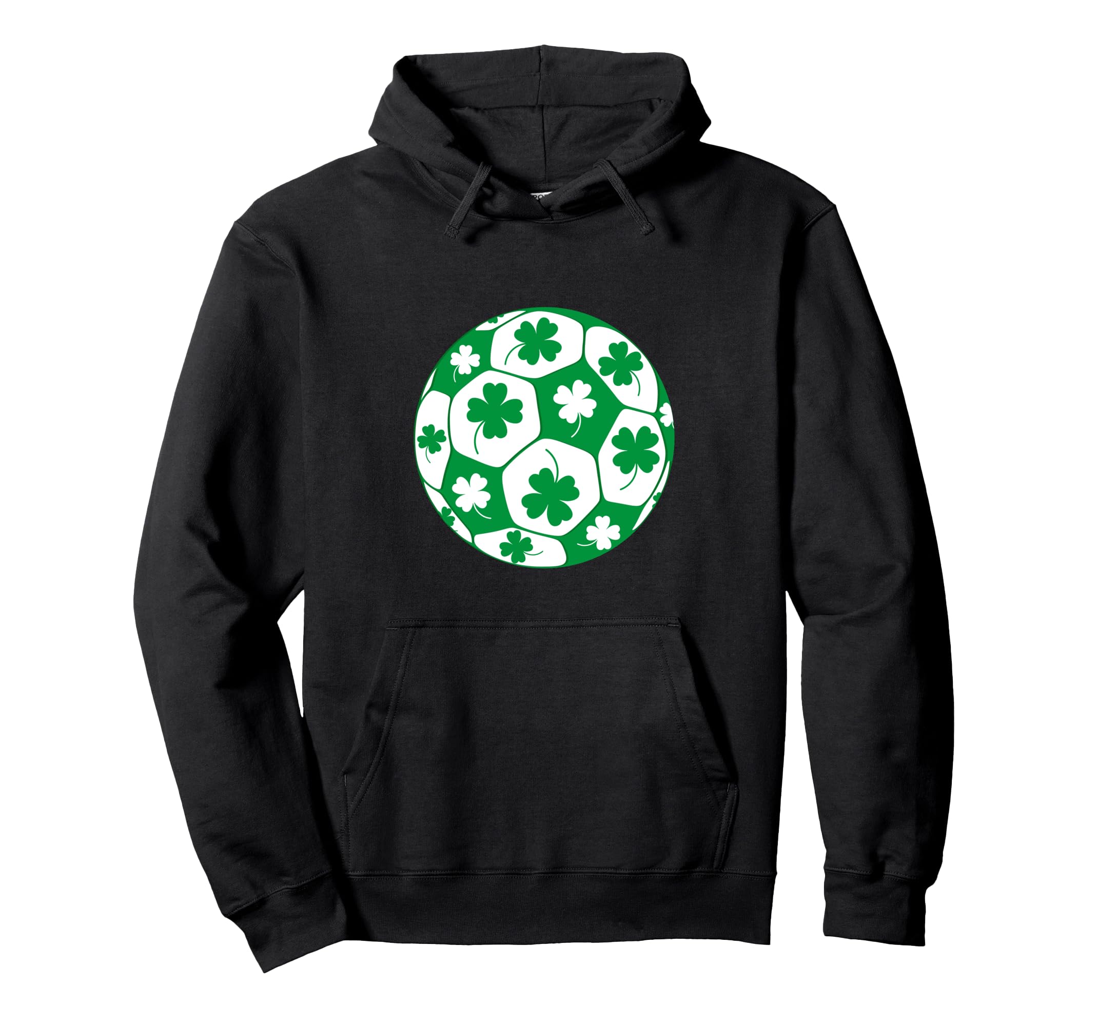 Shamrock Soccer Ball Clover St Hoodie - Casual Everyday Wear Men Women - T-Shirt, Sweatshirt, Hoodie