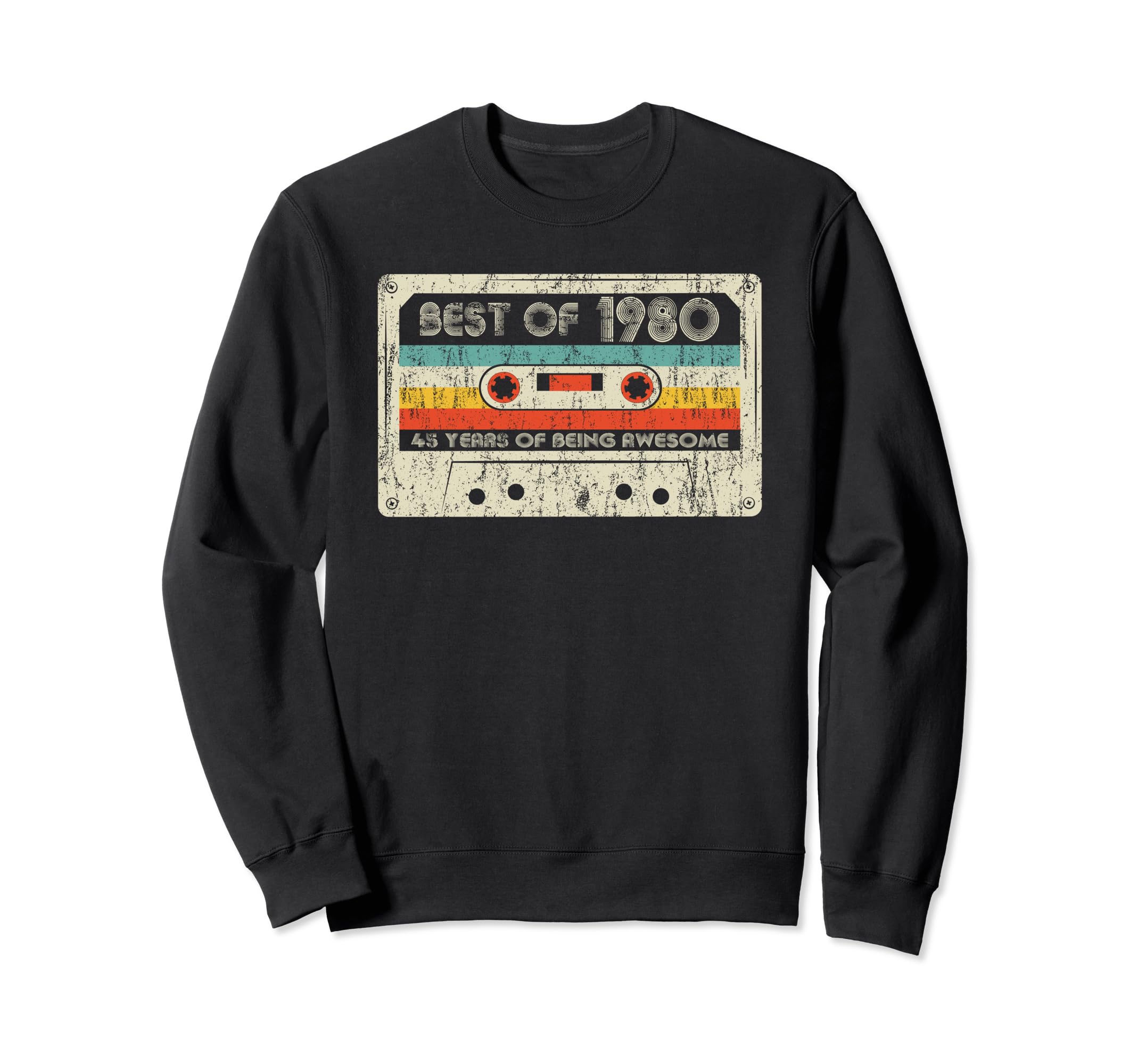 Best 1980 1980 Birthday Cassette Tape Sweatshirt - Trendy Graphic Men Women - T-Shirt, Sweatshirt, Hoodie