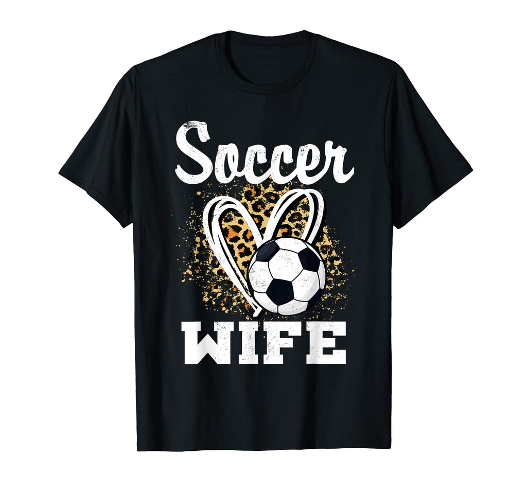 Soccer Wife Leopard Heart Mothers T-Shirt - Aesthetic Graphic for Adults - T-Shirt, Sweatshirt, Hoodie