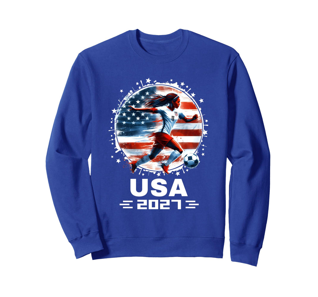 American Flag Soccer Team Womens Sweatshirt - Casual Everyday Wear Unisex - T-Shirt, Sweatshirt, Hoodie