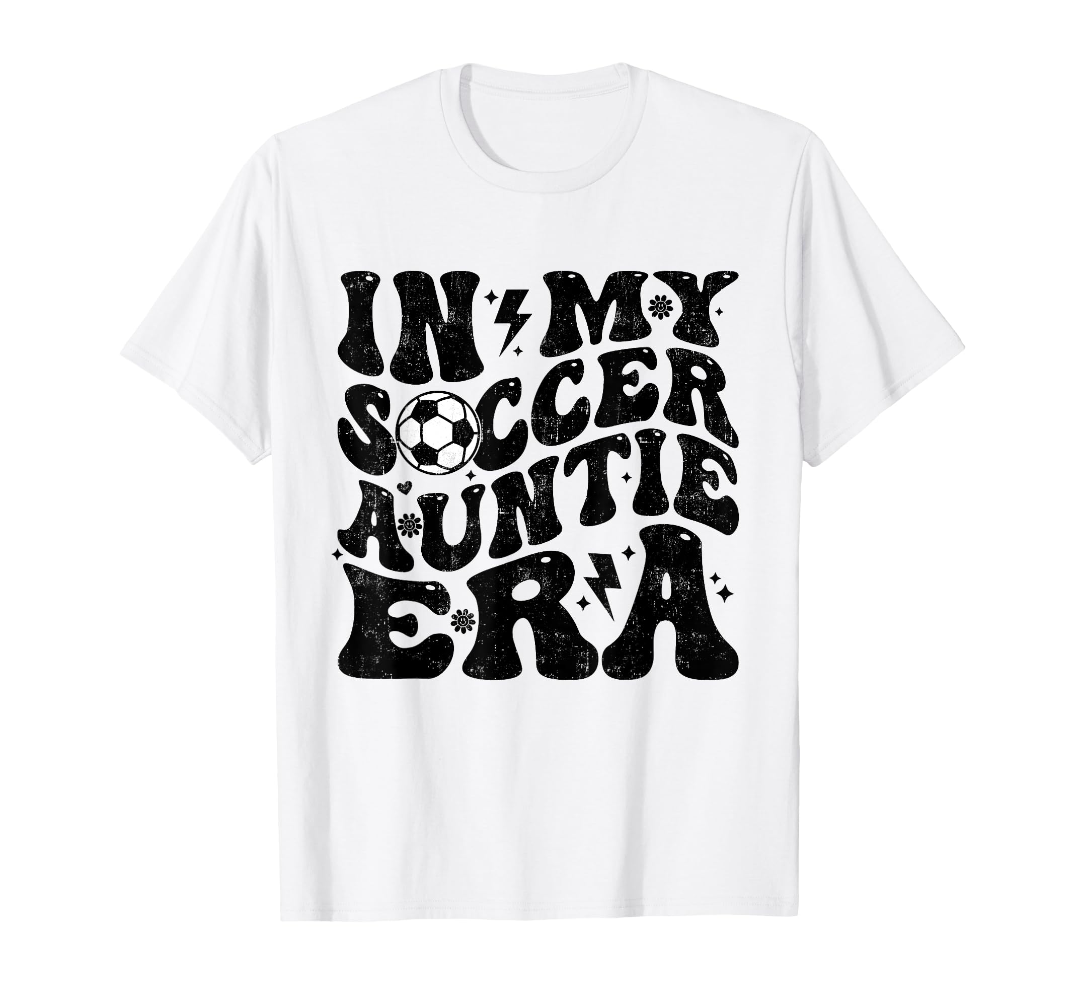 My Soccer Auntie Era Groovy Funny T-Shirt - Unique Graphic for Adults - T-Shirt, Sweatshirt, Hoodie