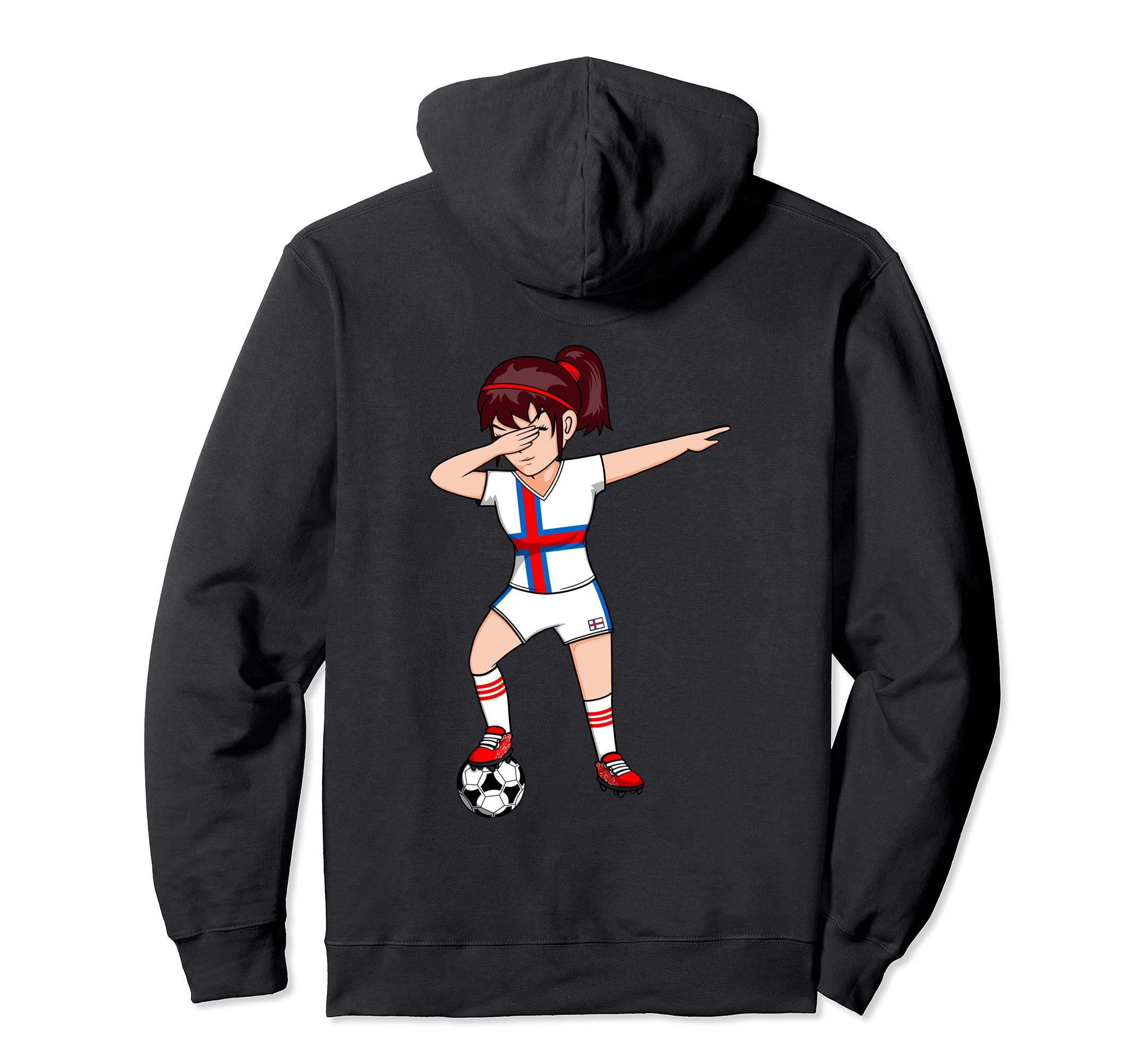 Dabbing Soccer Faroe Islands Jersey Hoodie - Graphic Print Men Women - T-Shirt, Sweatshirt, Hoodie