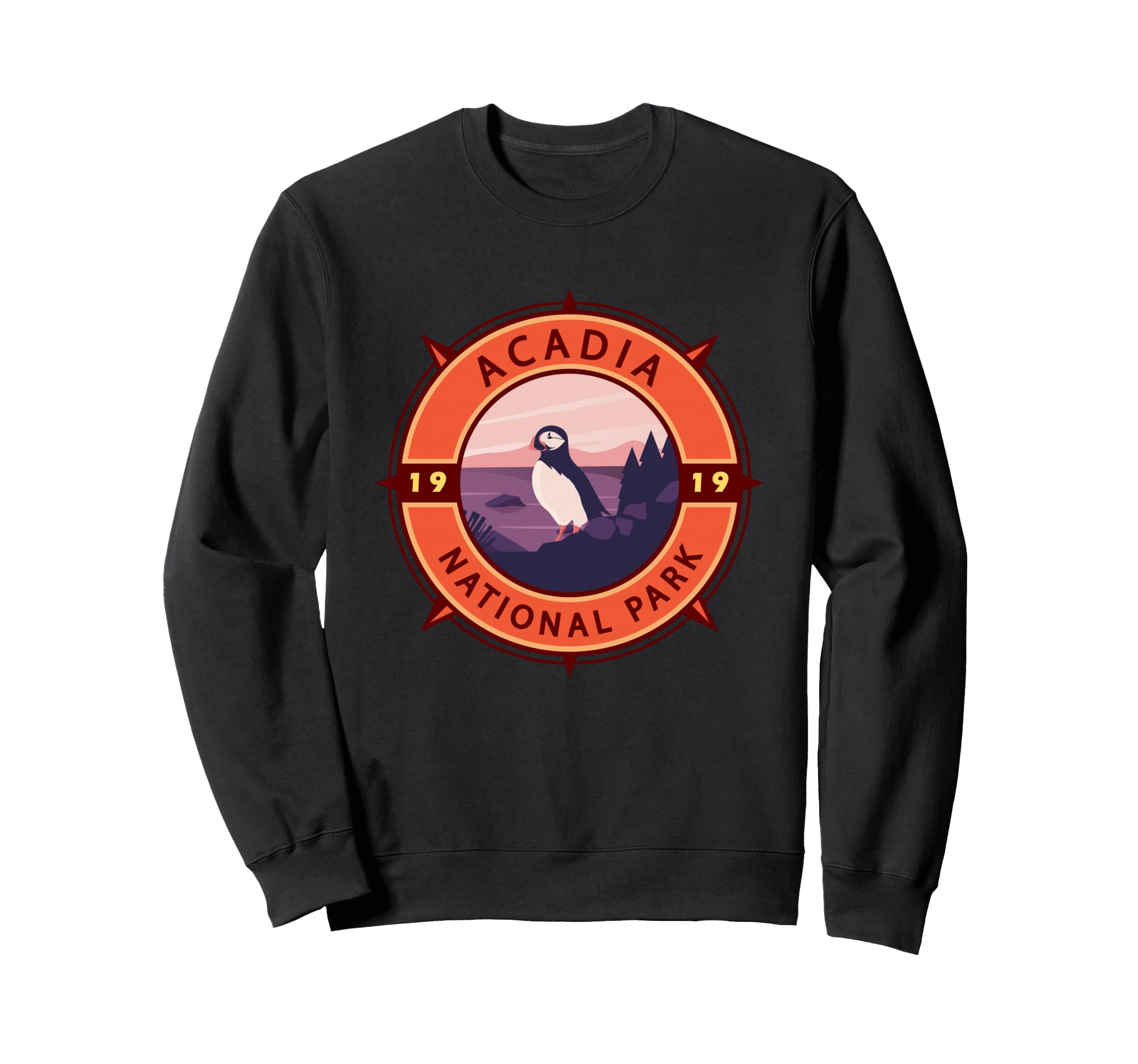 Acadia National Park Puffin Compass Sweatshirt - Streetwear Style Unisex - T-Shirt, Sweatshirt, Hoodie