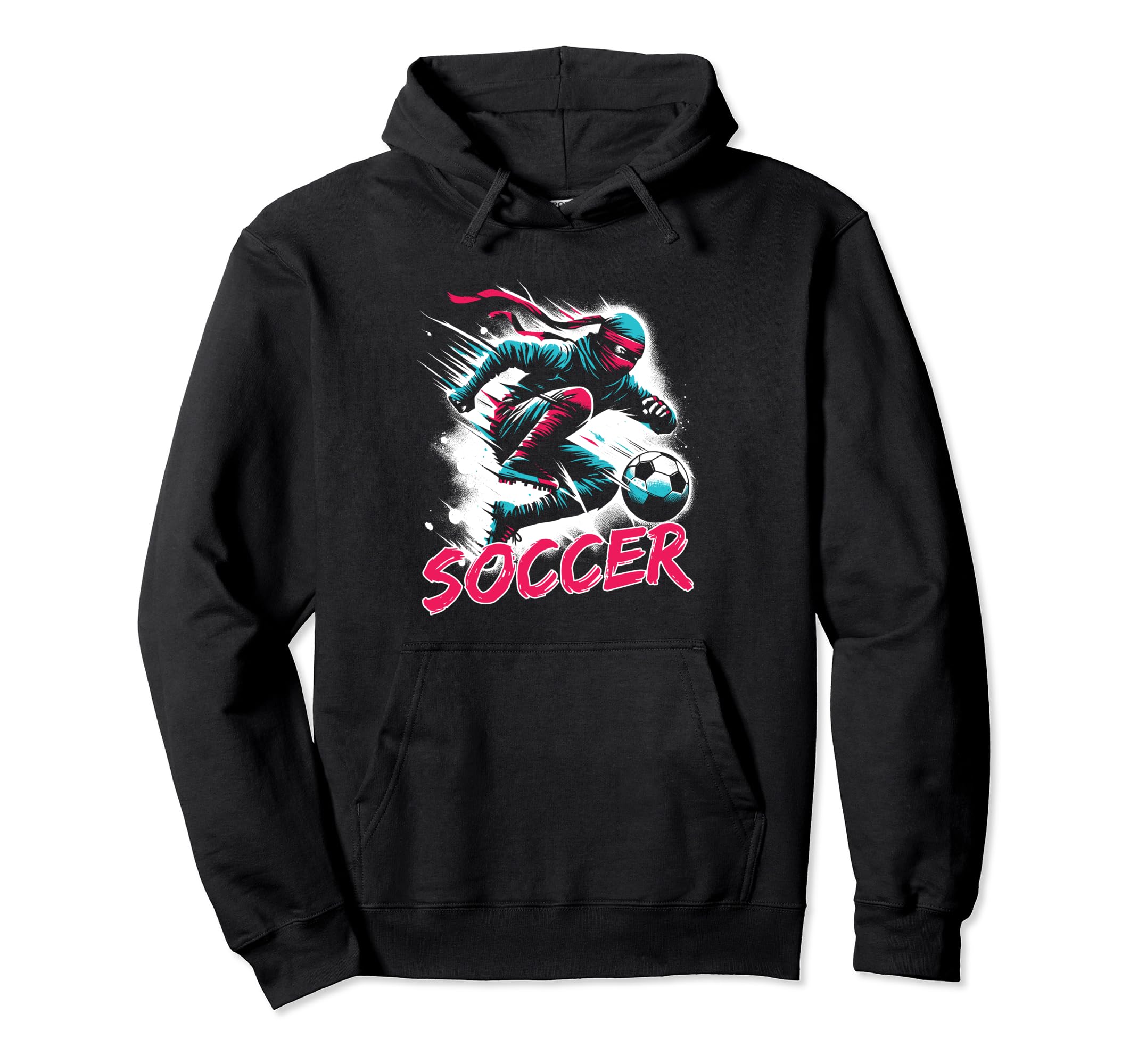 Soccer Ninja Ninja Playing Football Hoodie - Custom Art Print for Adults - T-Shirt, Sweatshirt, Hoodie