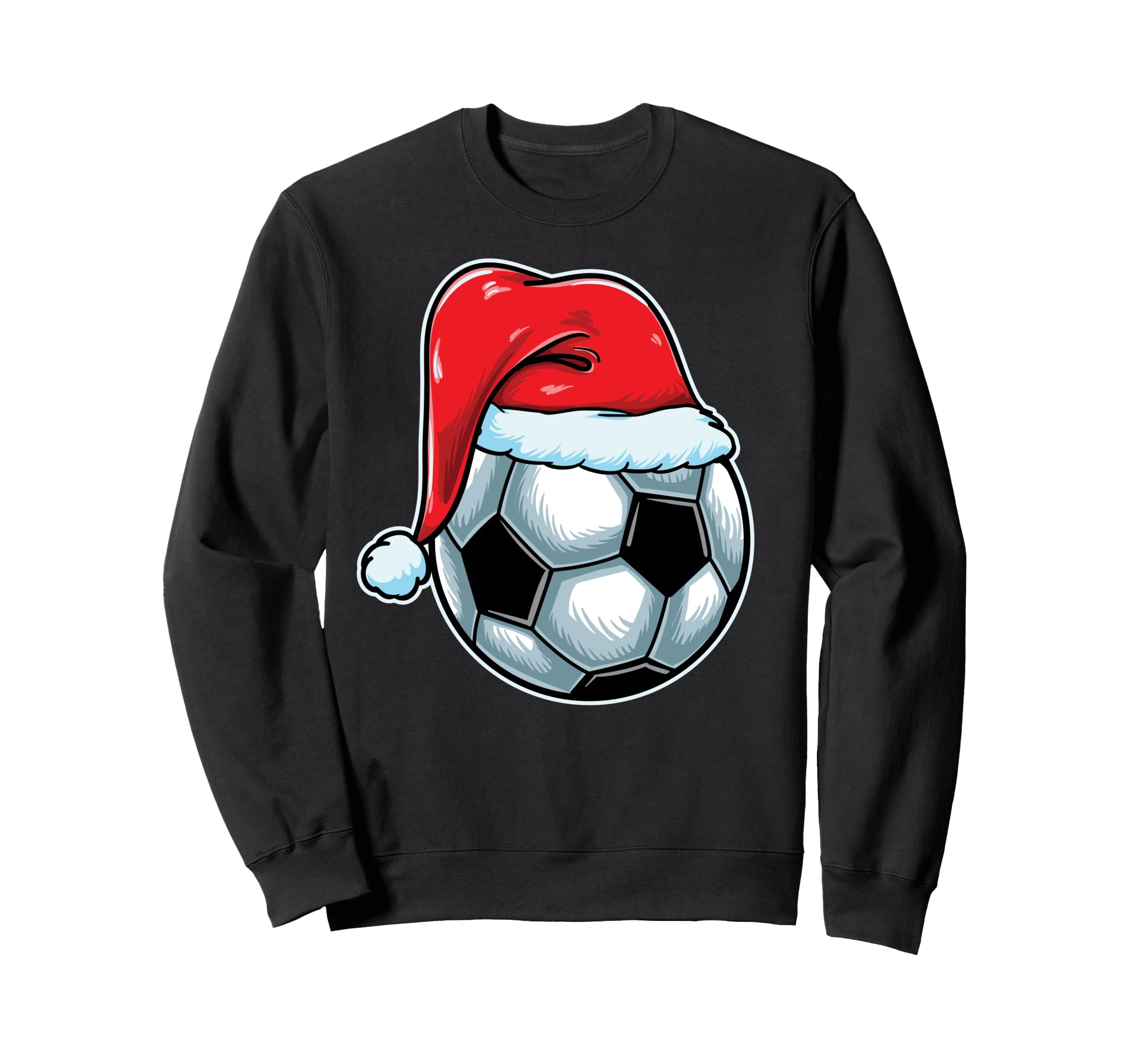 Soccer Ball Santa Hat Lights Coach Sweatshirt - Fun Novelty Design Unisex - T-Shirt, Sweatshirt, Hoodie