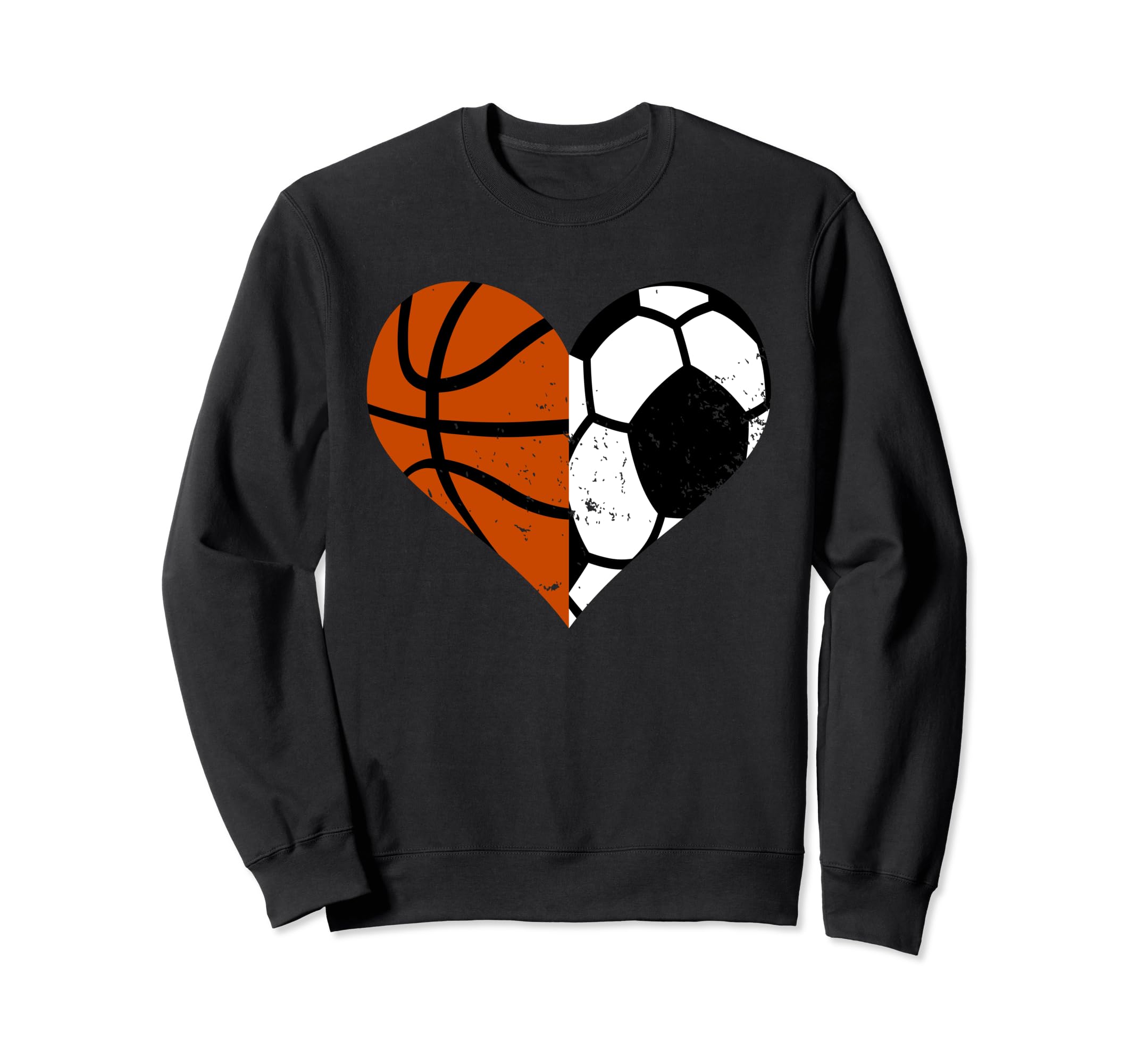Soccer Basketball Heart Funny Sweatshirt - Fun Novelty Design Men Women - T-Shirt, Sweatshirt, Hoodie