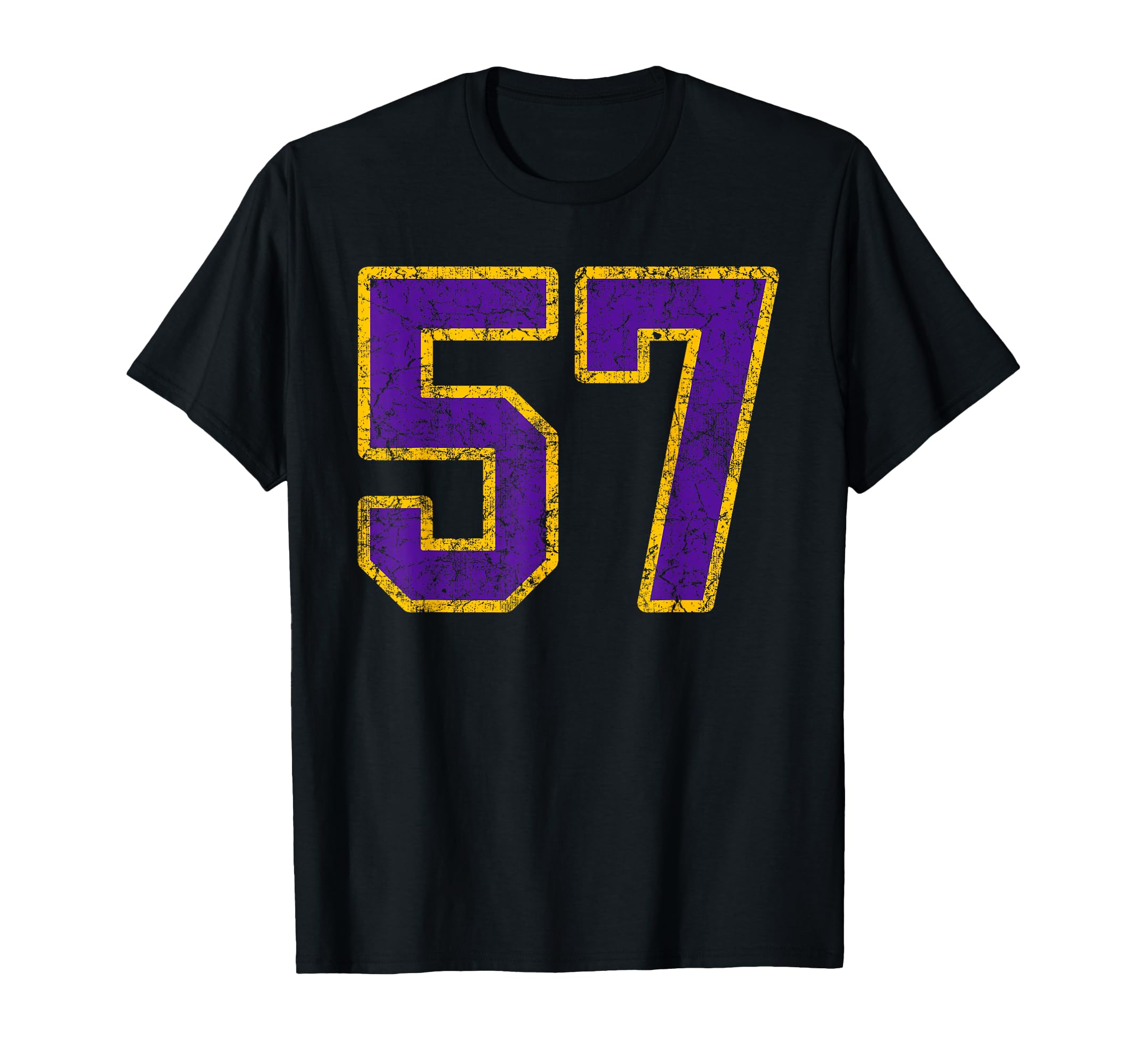 Purple Gold Number 57 Jersey Player T-Shirt - Unique Graphic Unisex - T-Shirt, Sweatshirt, Hoodie