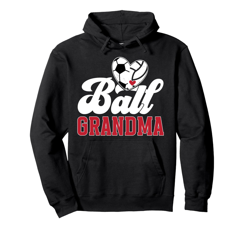 Ball Grandma Heart Soccer Volleyball Hoodie - Fun Novelty Design Unisex - T-Shirt, Sweatshirt, Hoodie