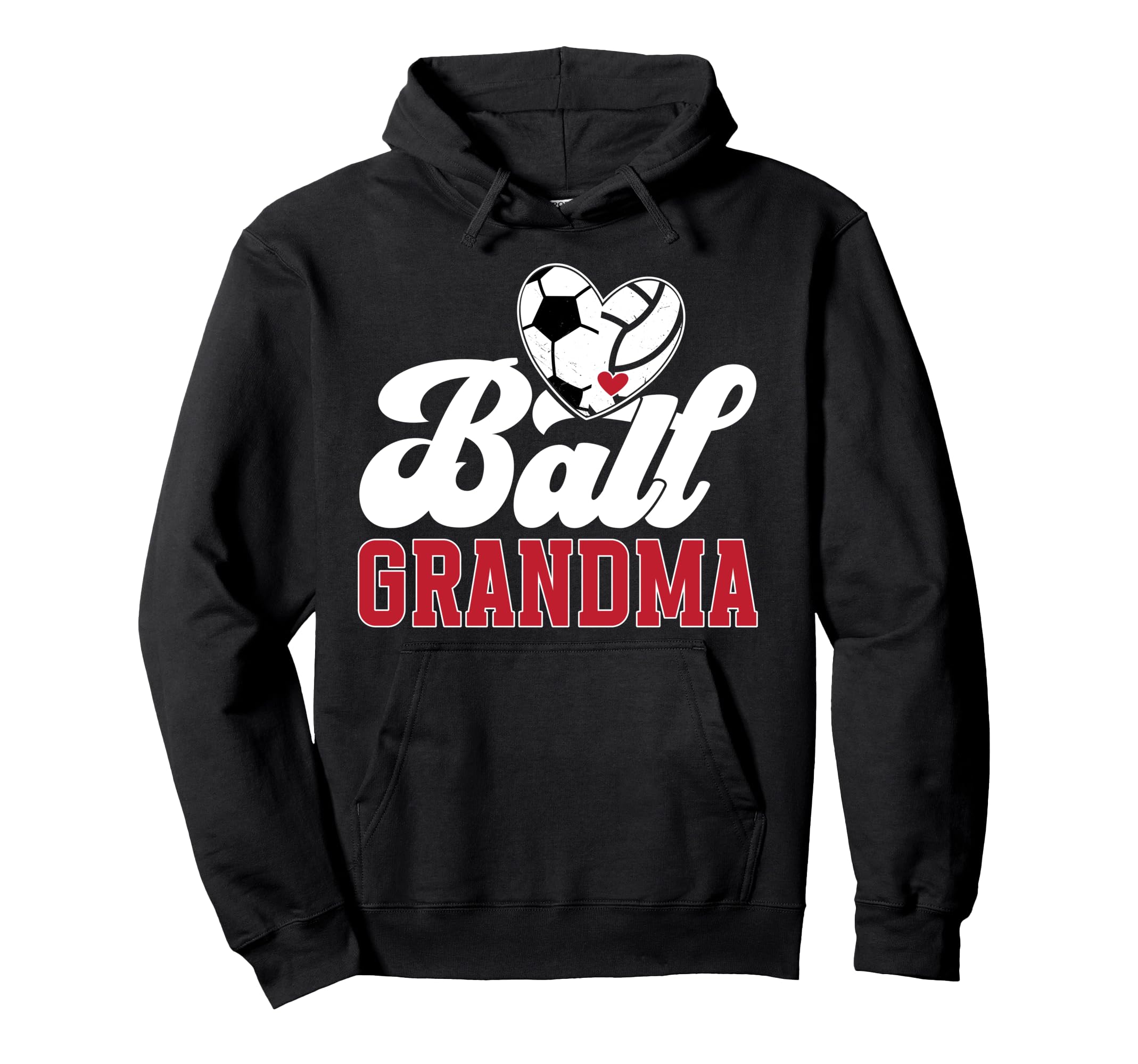 Ball Grandma Heart Soccer Volleyball Hoodie - Fun Novelty Design Unisex - T-Shirt, Sweatshirt, Hoodie