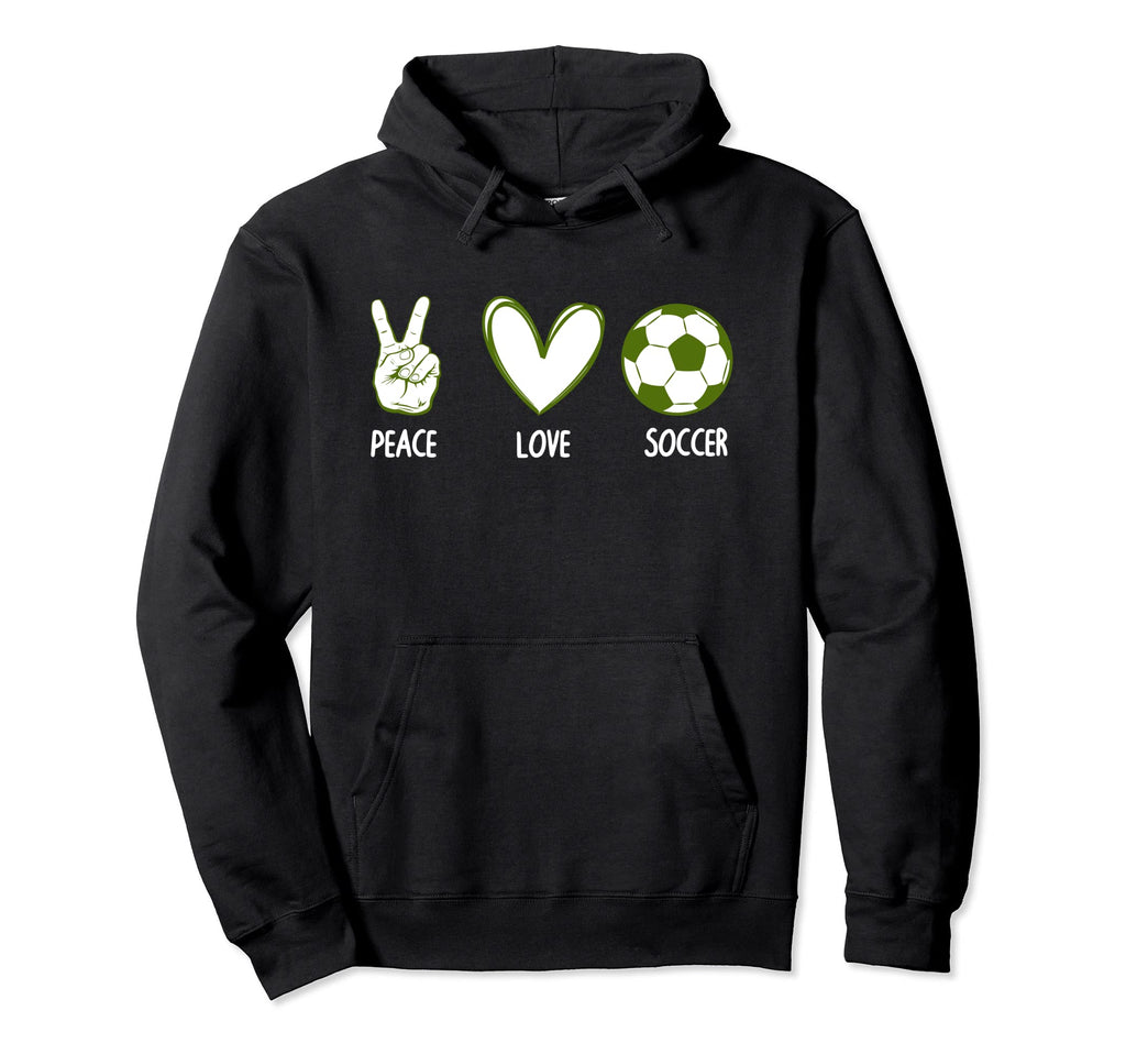 Soccer Peace Love Football Sports Hoodie - Casual Everyday Wear Unisex - T-Shirt, Sweatshirt, Hoodie