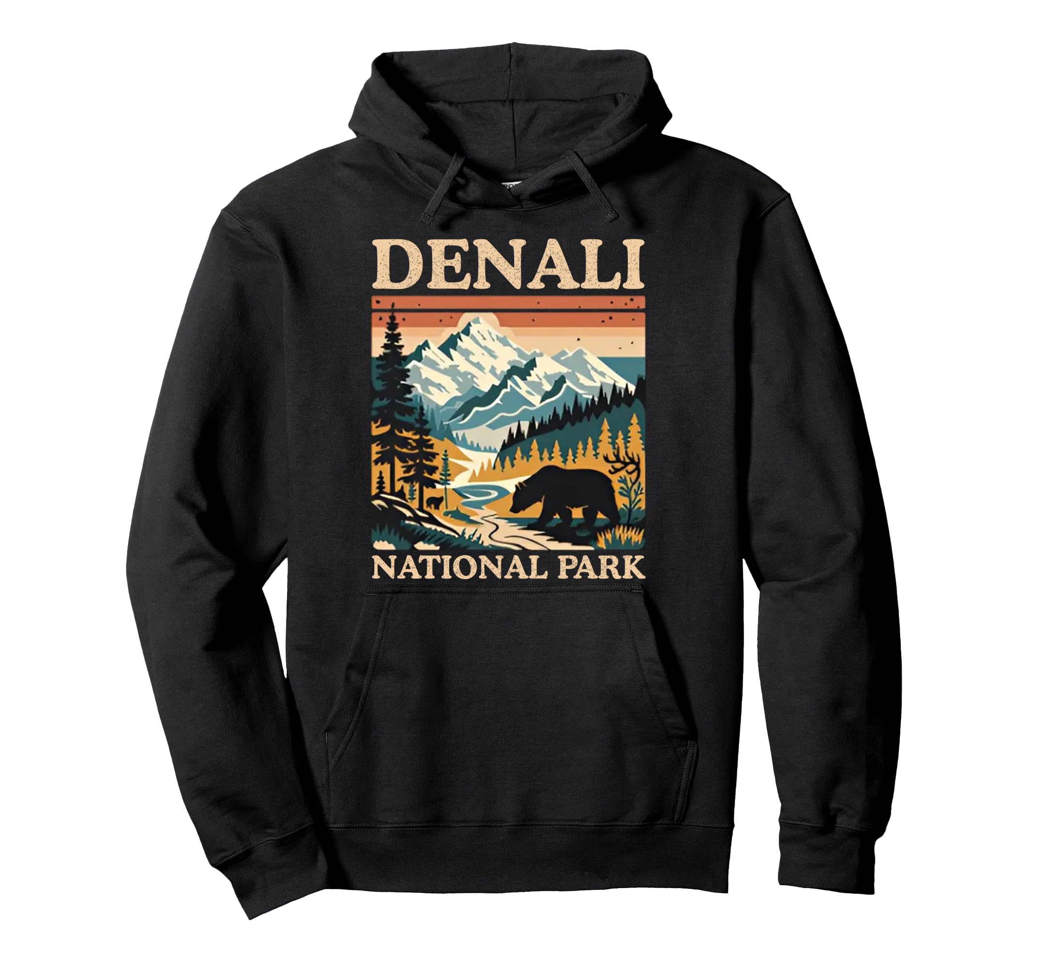 Mount Denali National Park Hoodie - Custom Art Print Men Women - T-Shirt, Sweatshirt, Hoodie