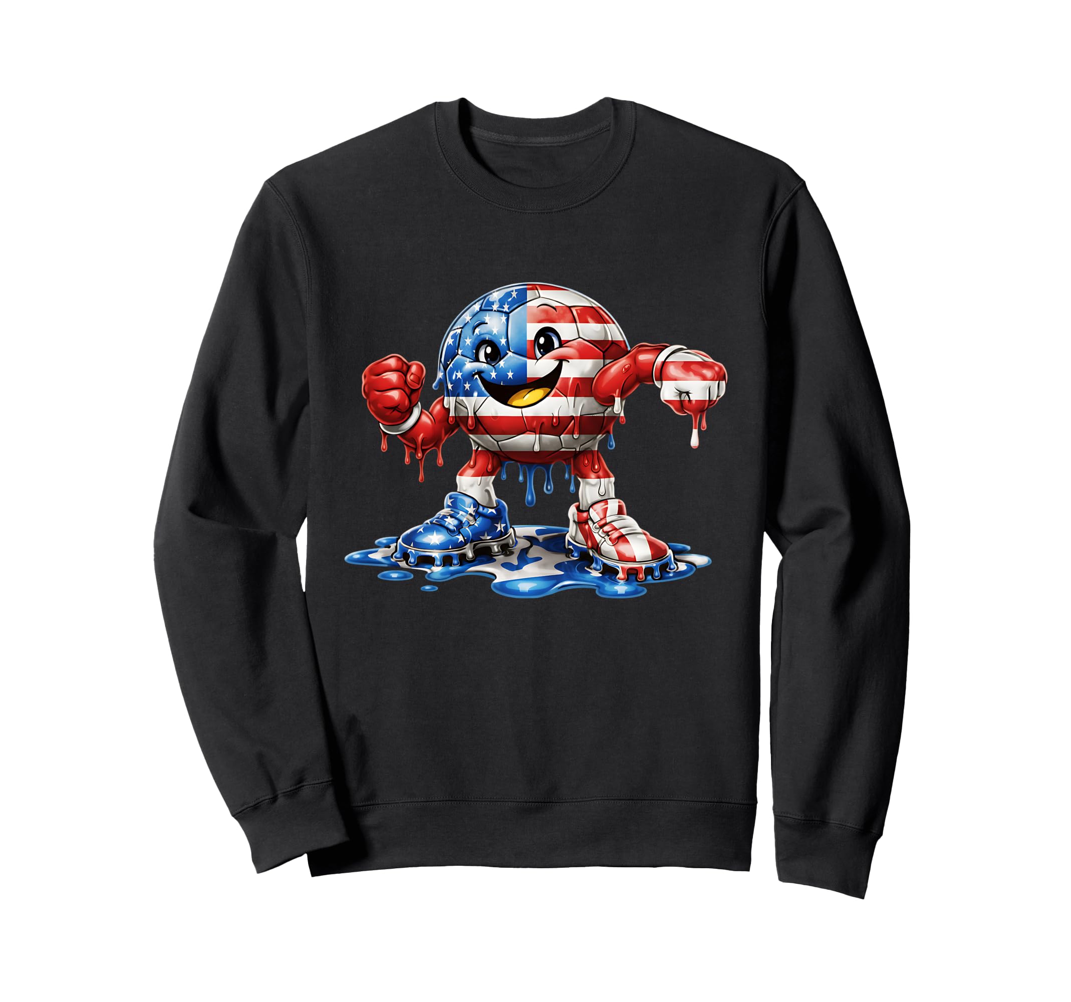 Colorful Dripping Soccer America Sweatshirt - Novelty Apparel Men Women - T-Shirt, Sweatshirt, Hoodie