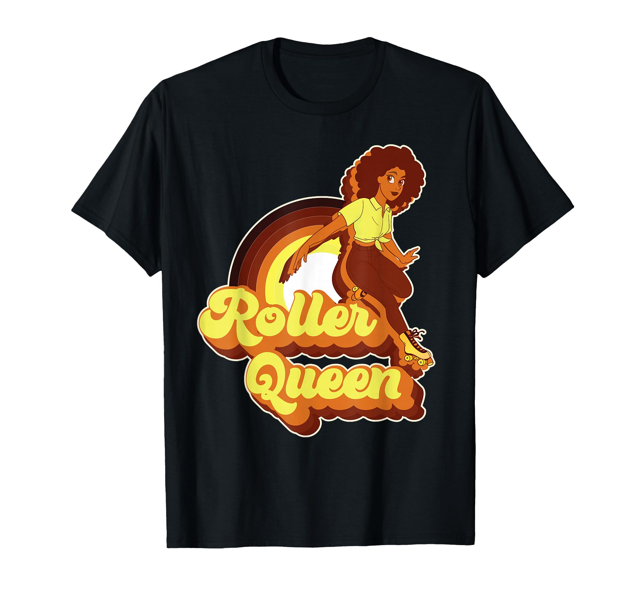 Roller Skating Skate 1970S Afro T-Shirt - Unique Graphic Men Women - T-Shirt, Sweatshirt, Hoodie