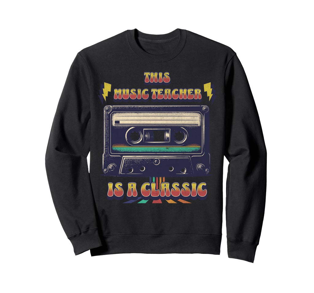 This Music Teacher Is Cassette Tape Sweatshirt - Graphic Print for Adults - T-Shirt, Sweatshirt, Hoodie
