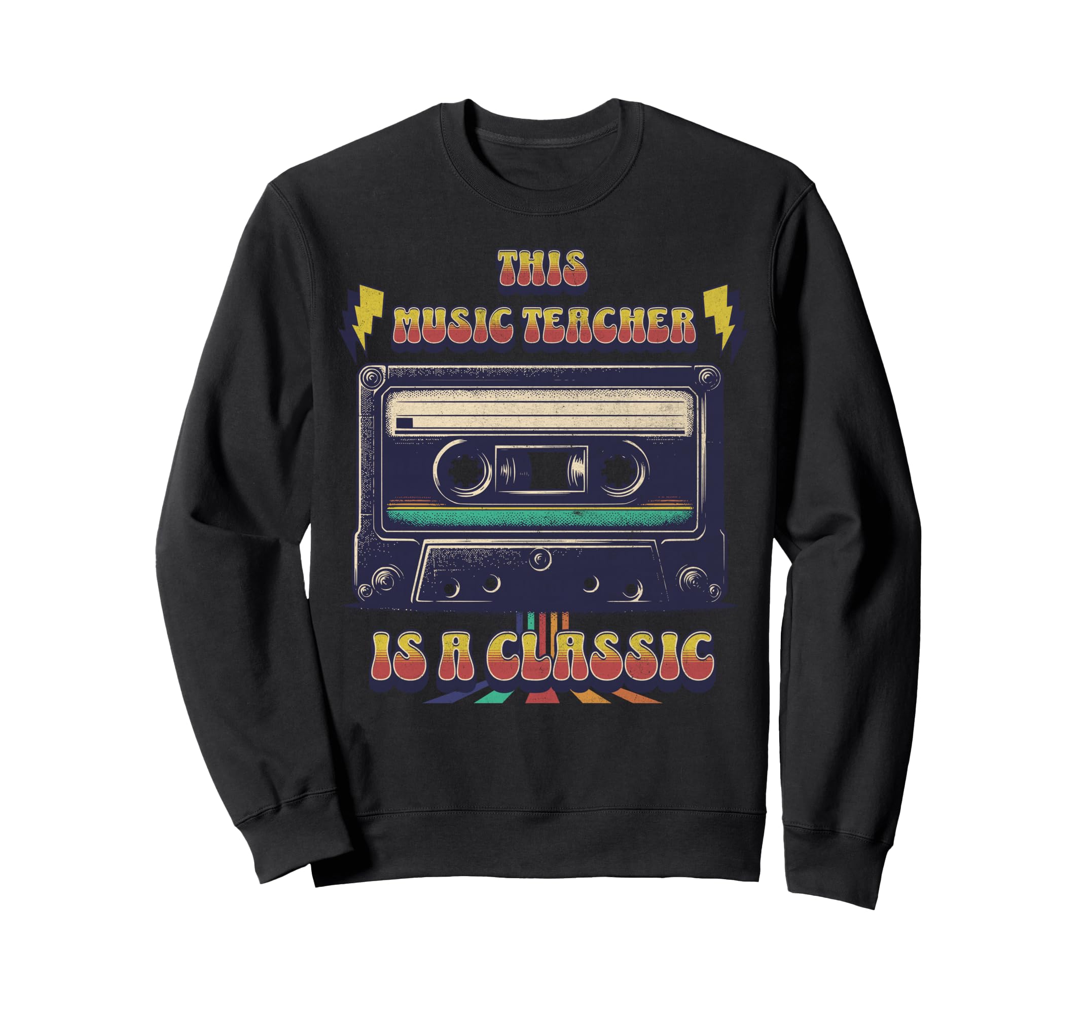 This Music Teacher Is Cassette Tape Sweatshirt - Graphic Print for Adults - T-Shirt, Sweatshirt, Hoodie