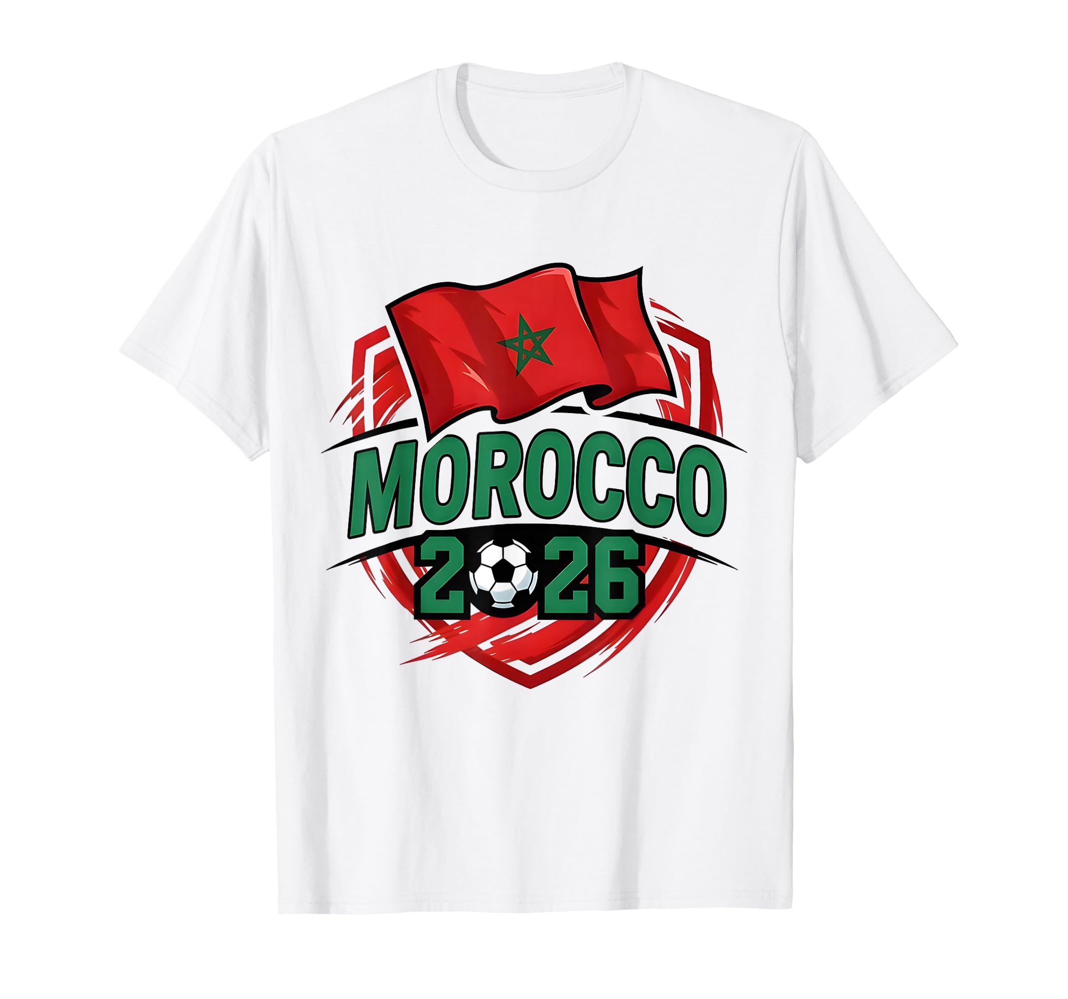 Morocco Flag Moroccan Football Soccer T-Shirt - Graphic Print for Adults - T-Shirt, Sweatshirt, Hoodie